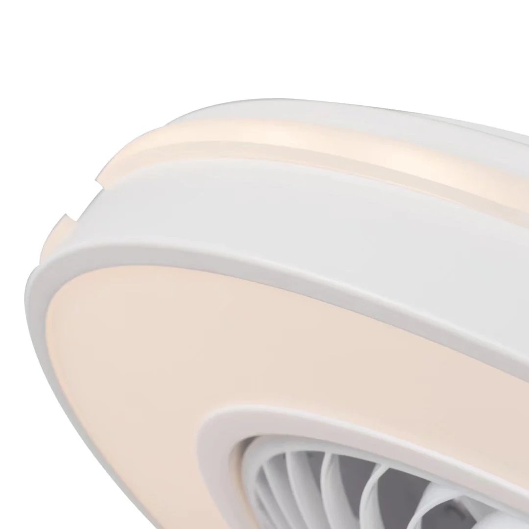 White Compact LED Fan and Light By Homeroots - Image 7