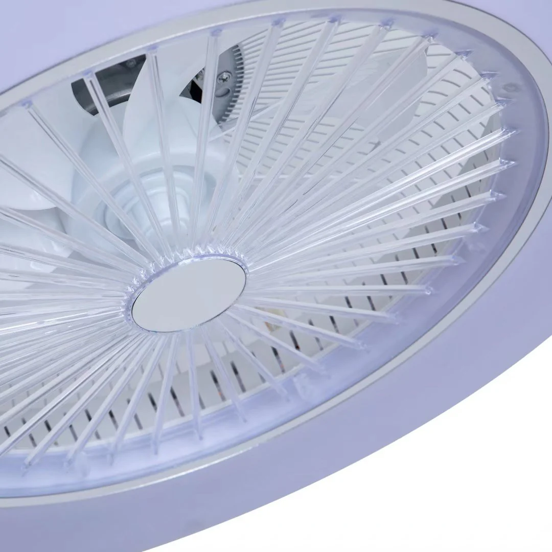 White Contemporary Acrylic Fan And Ceiling Lamp By Homeroots - Image 3