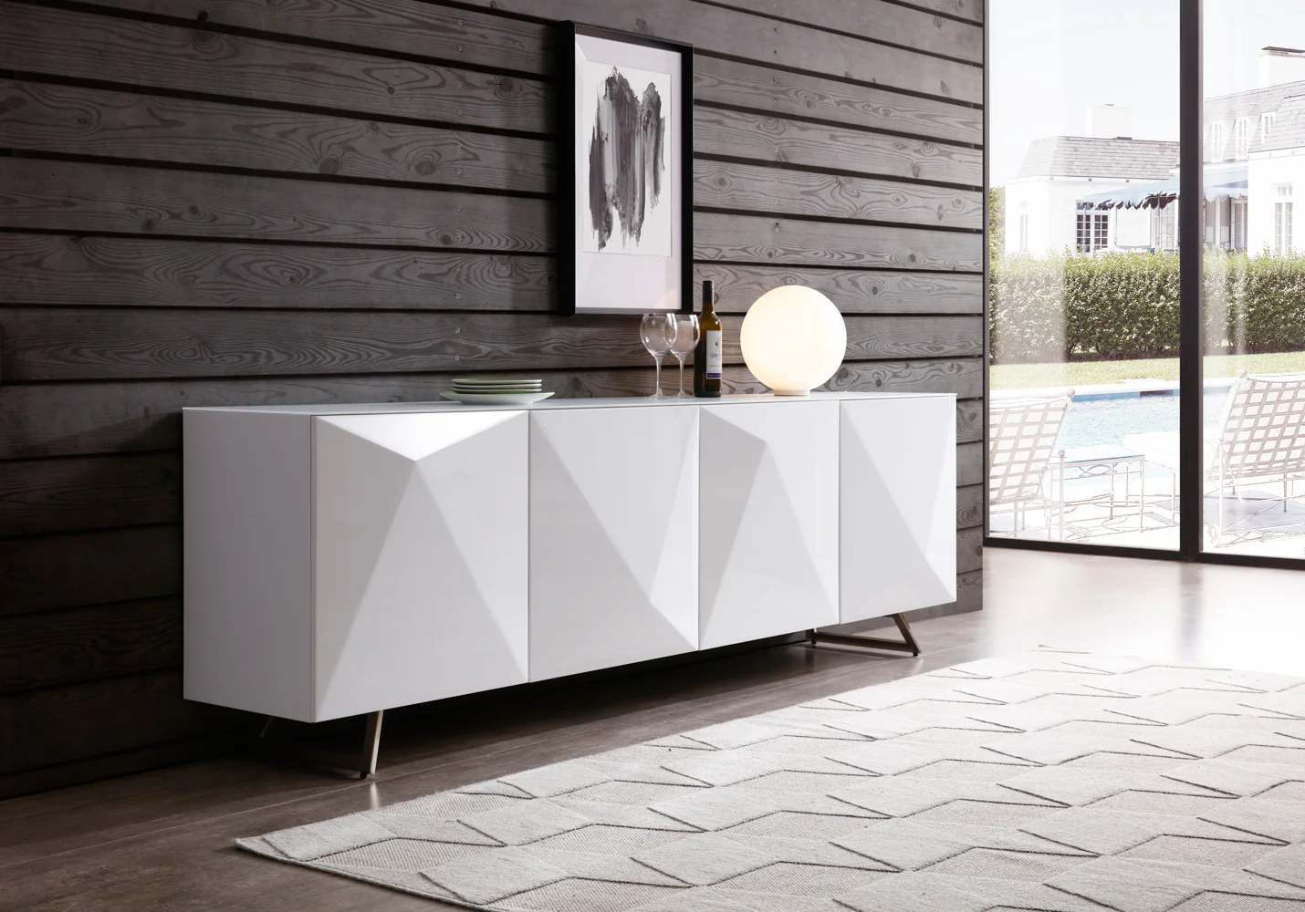 White Contemporary Storage Buffet Server By Homeroots - Image 4