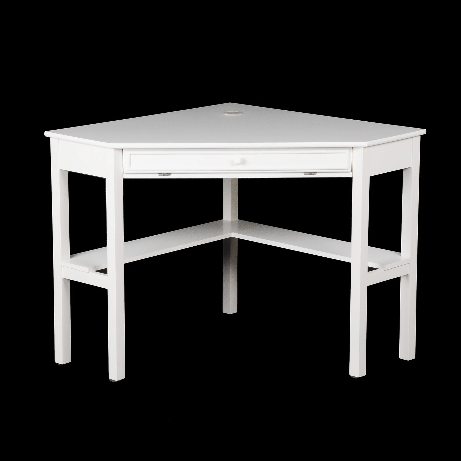 White Corner Computer Desk By Homeroots - Image 2