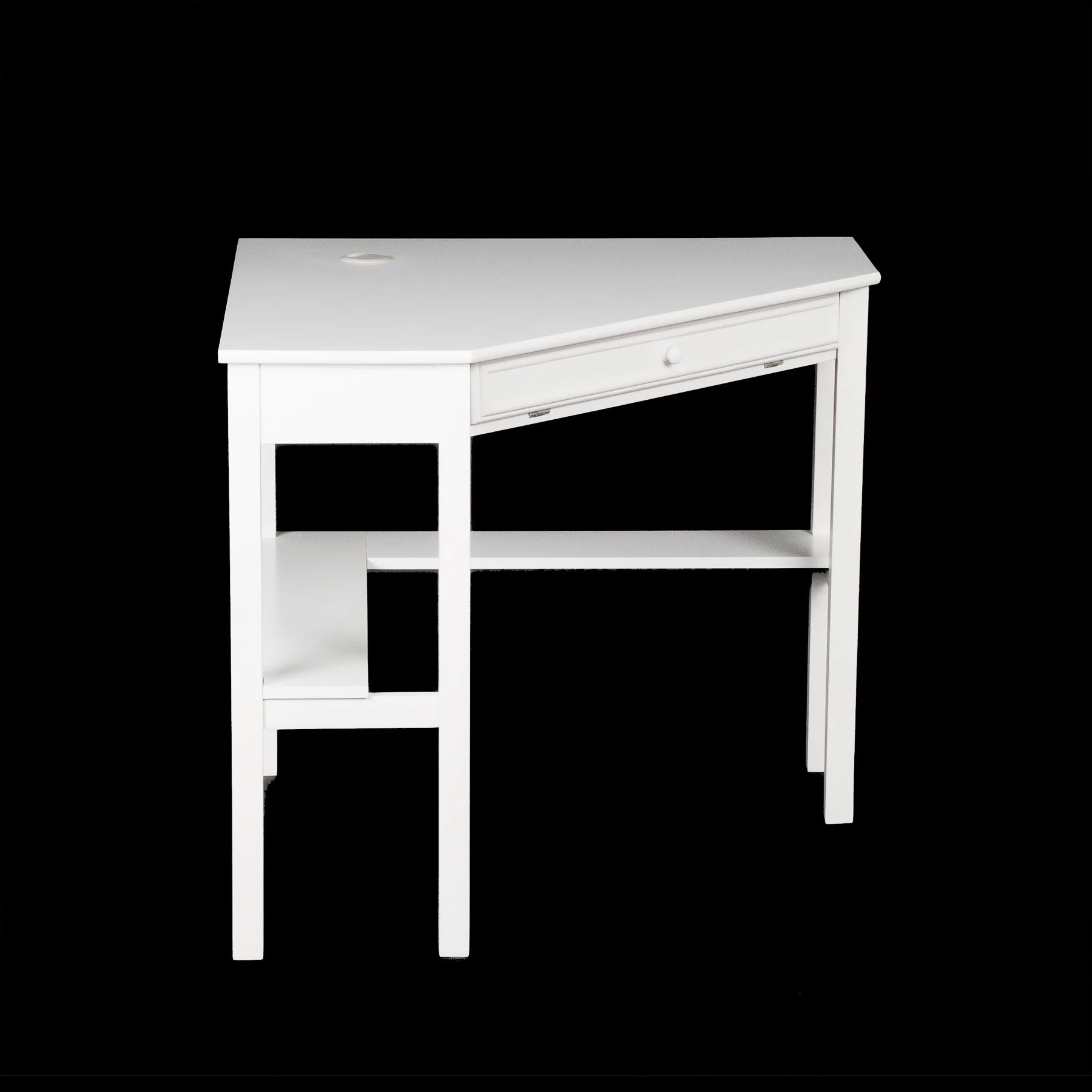White Corner Computer Desk By Homeroots - Image 3