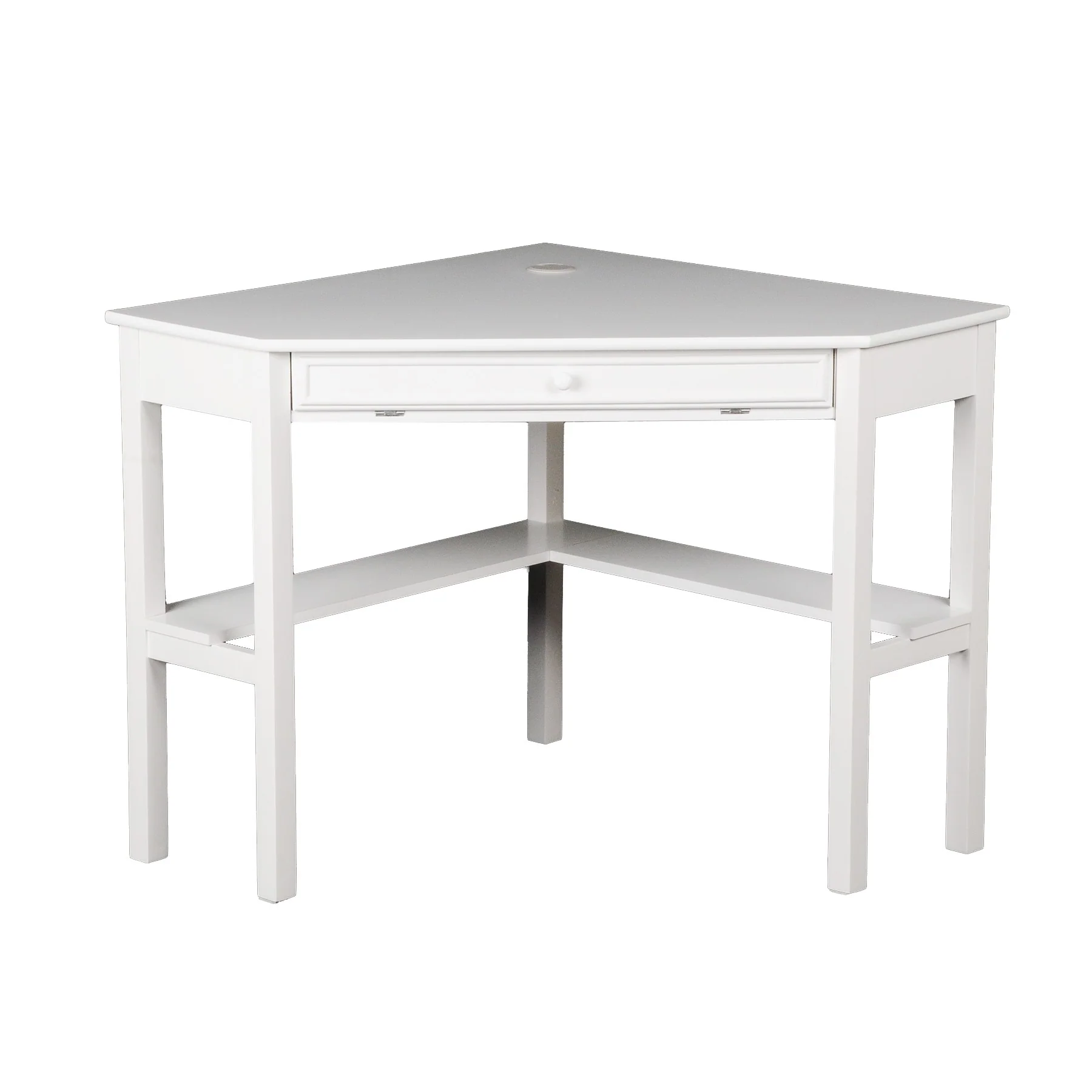 White Corner Computer Desk By Homeroots - Image 6