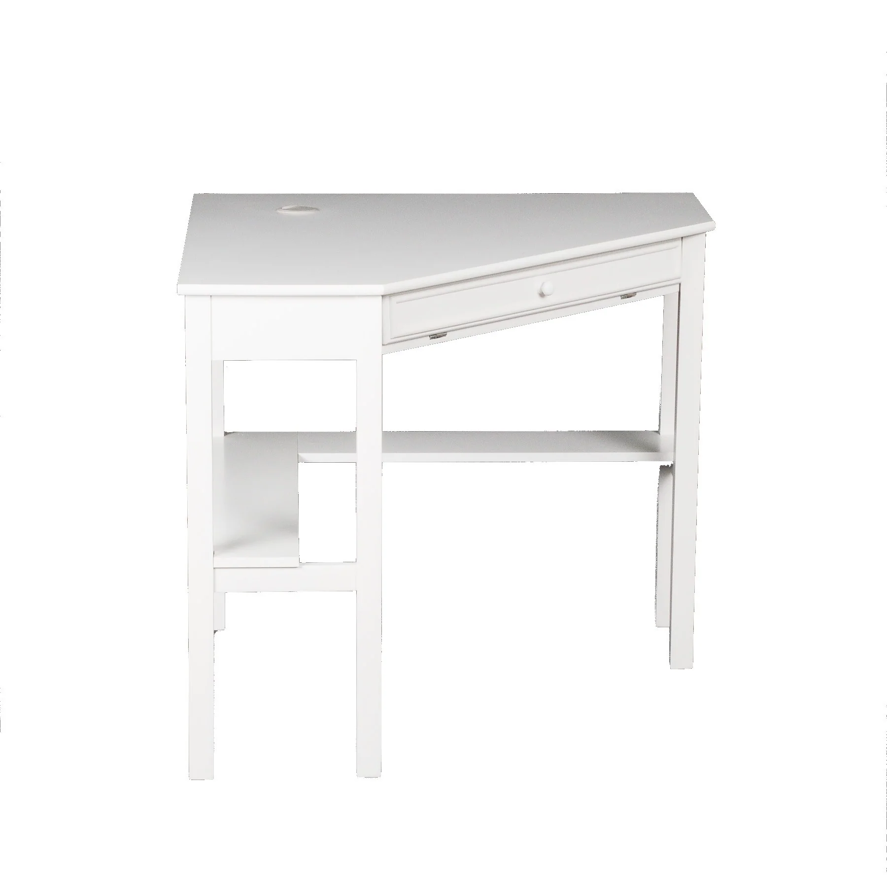 White Corner Computer Desk By Homeroots - Image 7