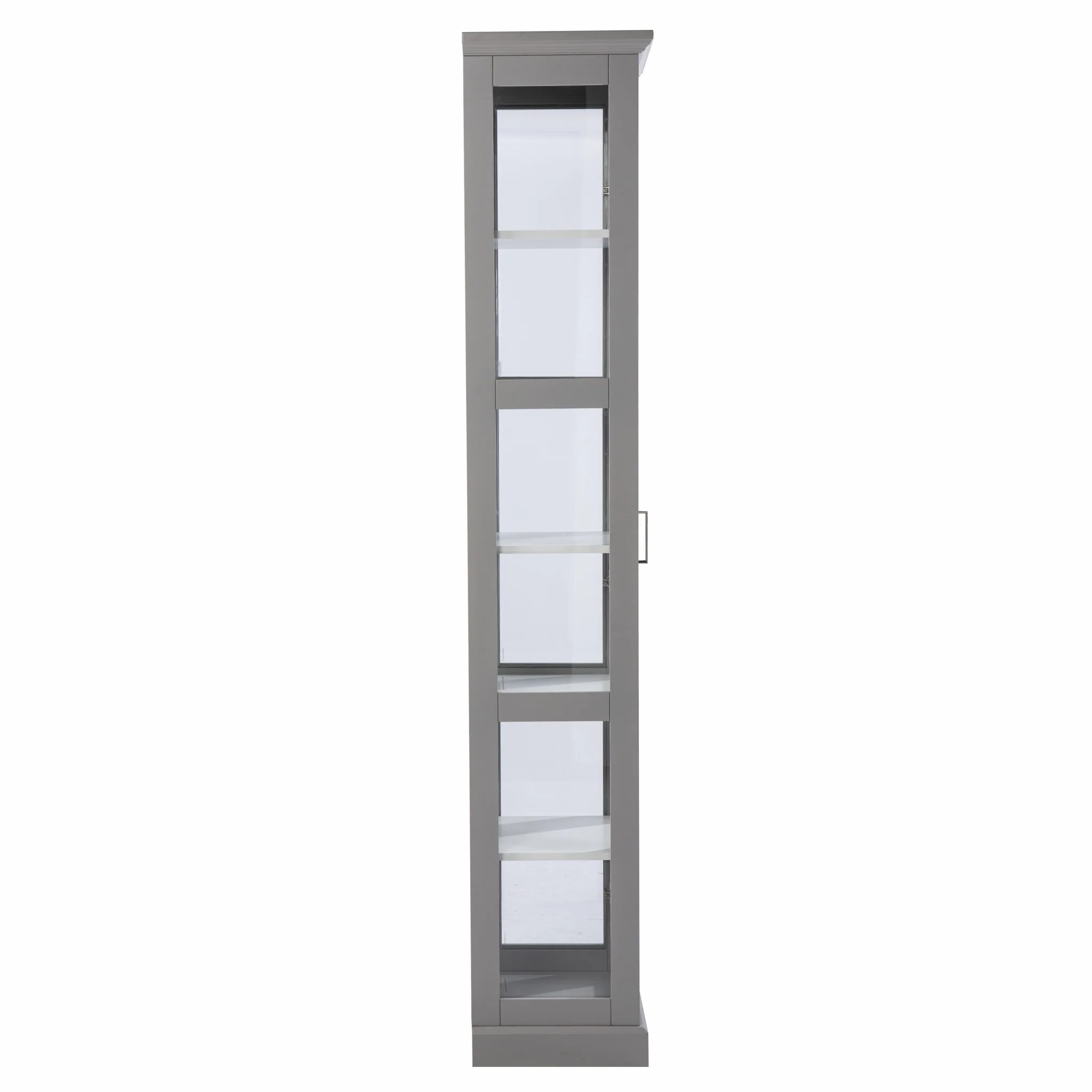 White Cornice Molding Curio With Glass Door By Homeroots - Image 15