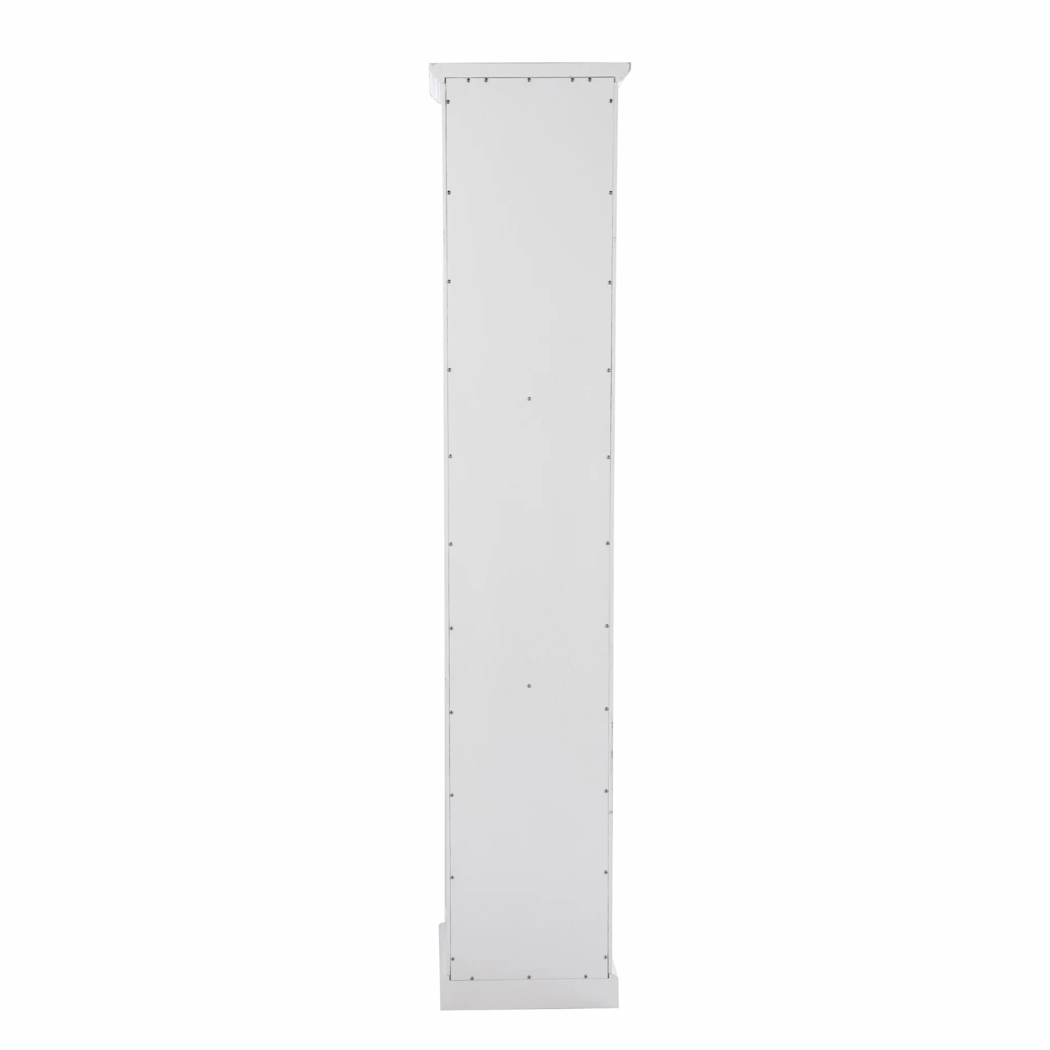 White Cornice Molding Curio With Glass Door By Homeroots - Image 7