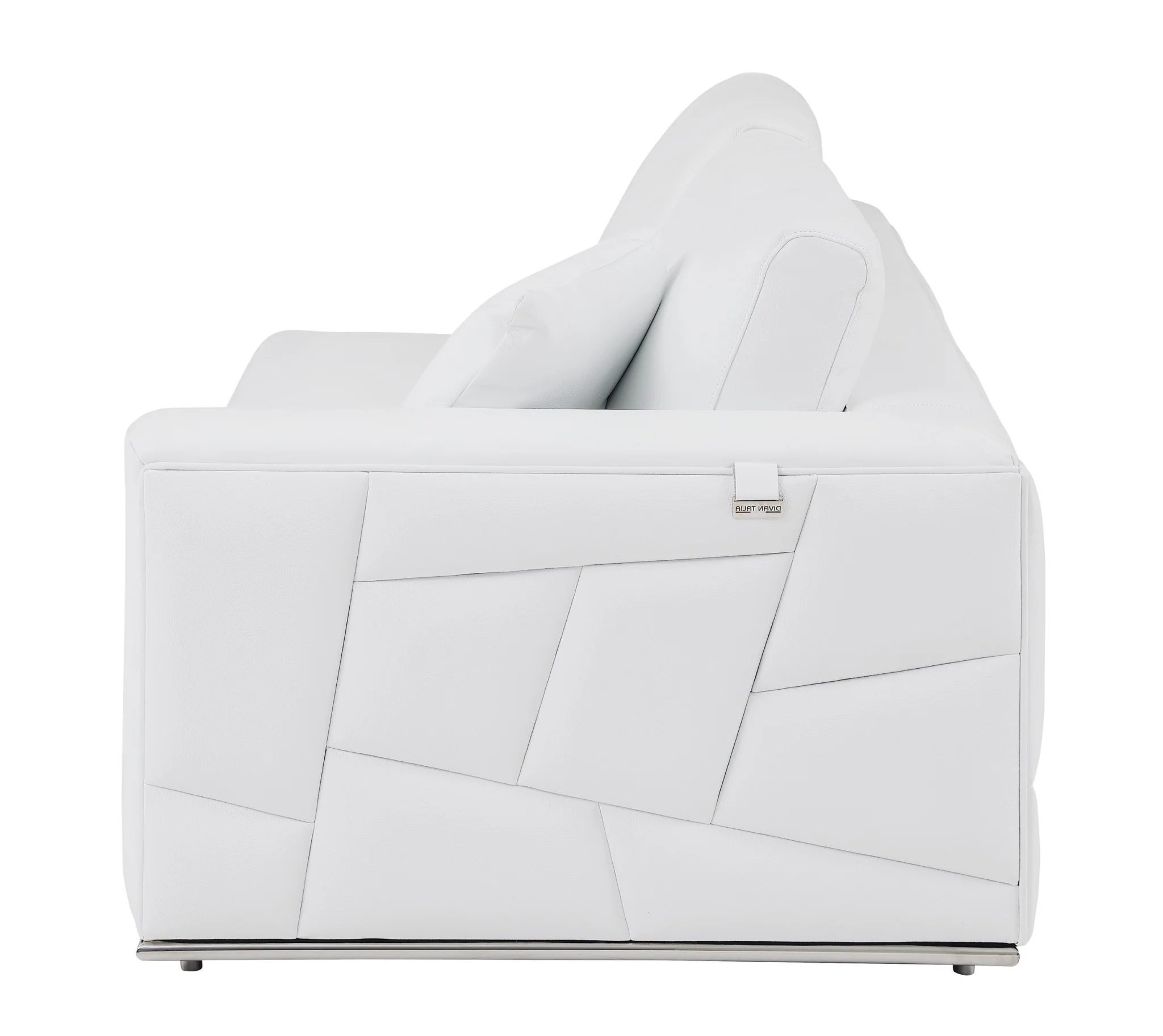 White Deco Tufted Italian Leather Modular L Shape Two Piece Corner Sectional By Homeroots - Image 5