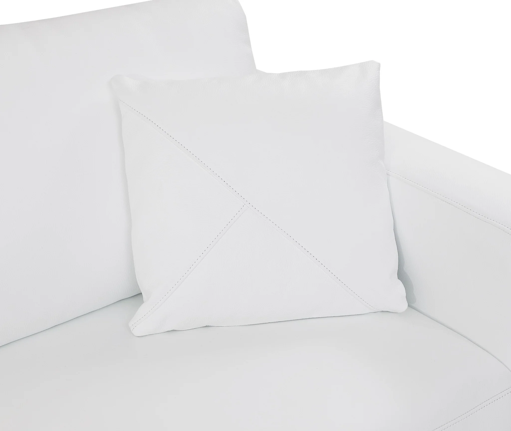 White Deco Tufted Italian Leather Modular L Shape Two Piece Corner Sectional By Homeroots - Image 9