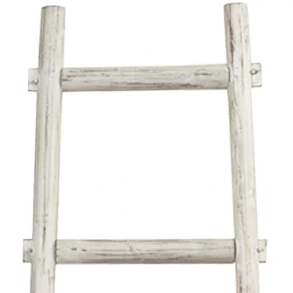 White Decorative Ladder Shelve By Homeroots - Image 4