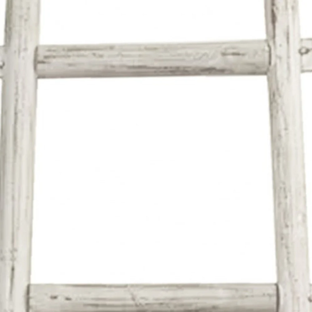 White Decorative Ladder Shelve By Homeroots - Image 5