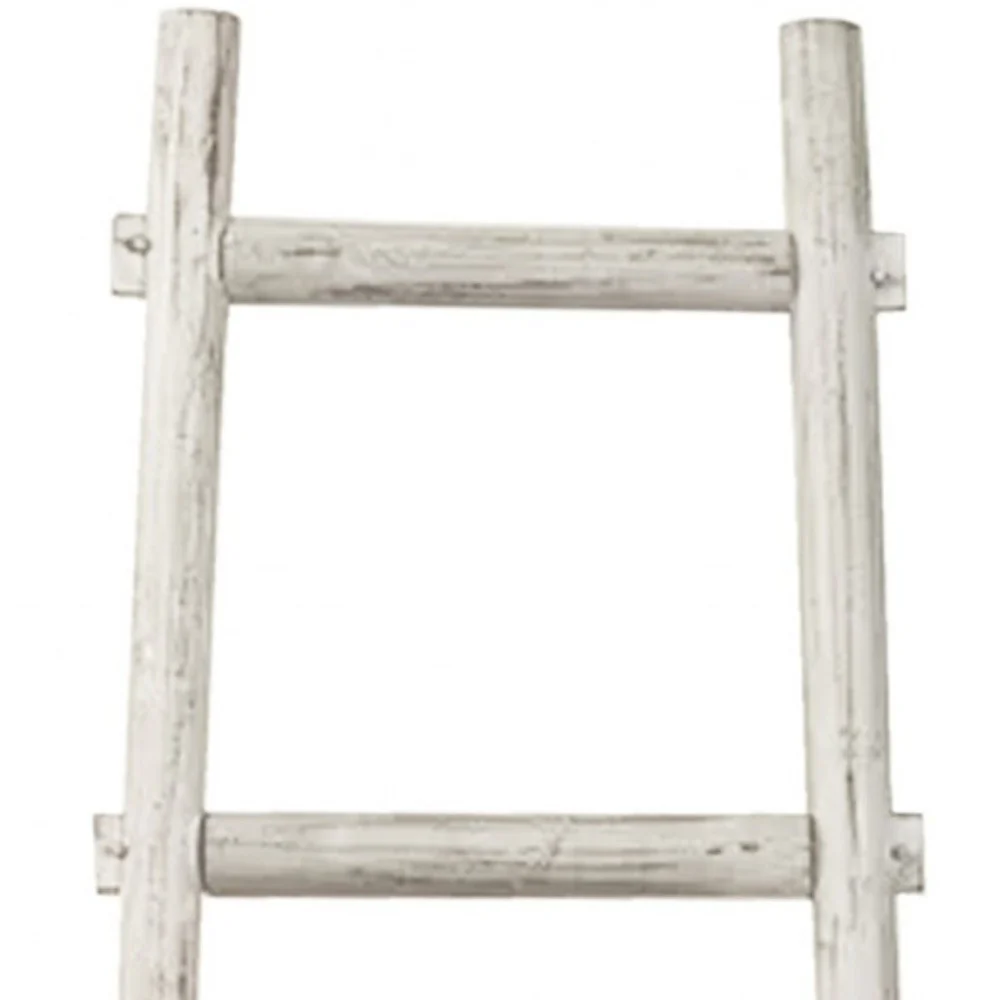 White Decorative Ladder Shelve By Homeroots - Image 6