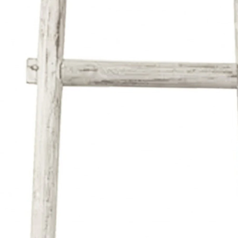 White Decorative Ladder Shelve By Homeroots - Image 8