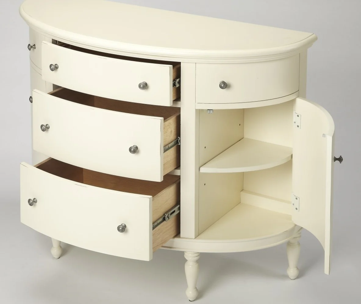 White Demilune Console Chest By Homeroots - Image 2