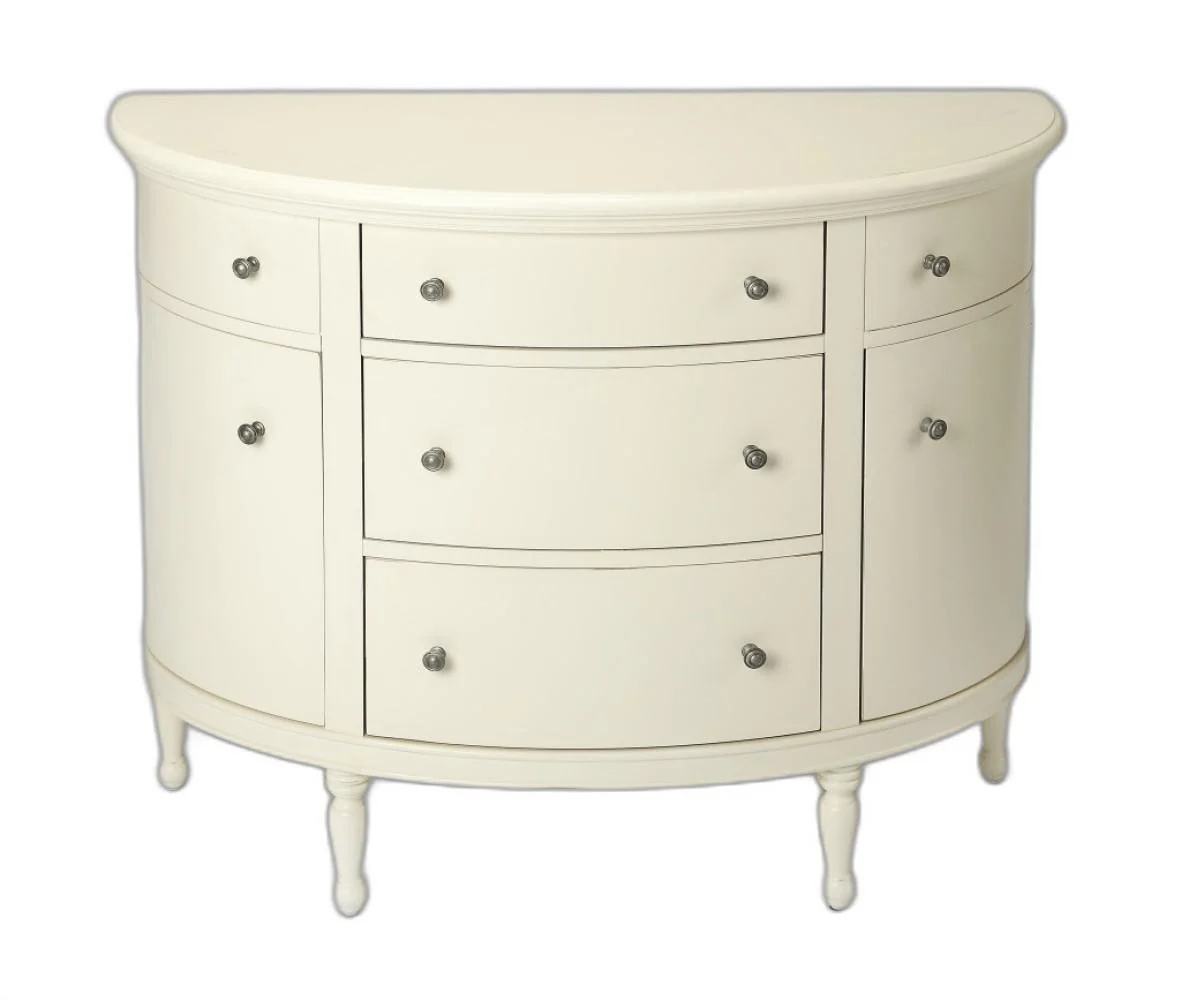 White Demilune Console Chest By Homeroots - Image 3