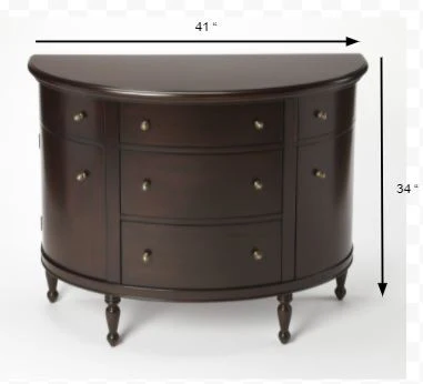 White Demilune Console Chest By Homeroots - Image 8