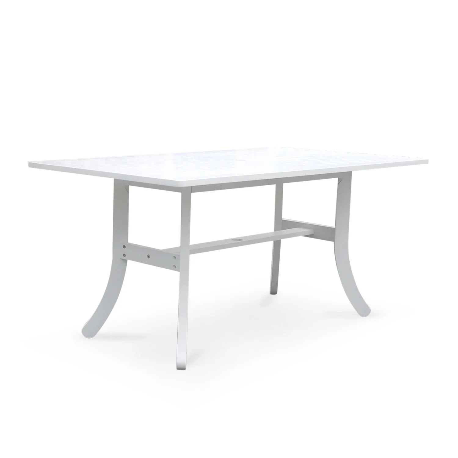 White Dining Table with Curved Legs By Homeroots - Image 2