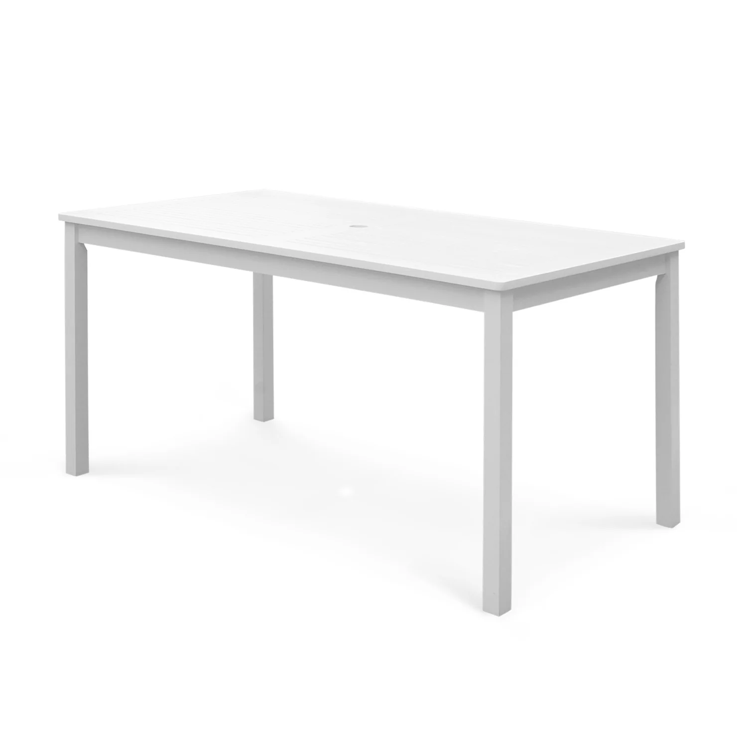 White Dining Table with Straight Legs By Homeroots - Image 2