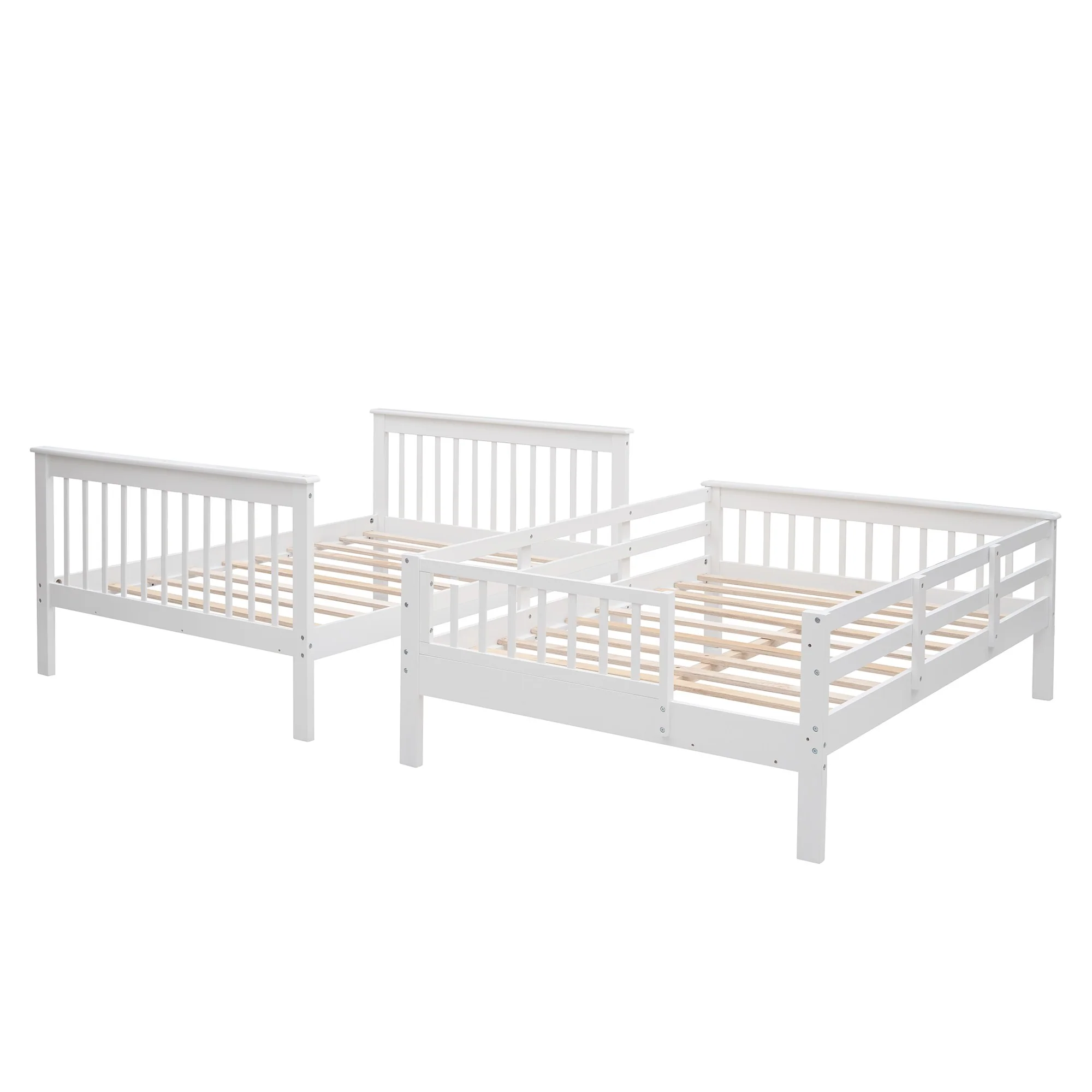White Double Full Size Stairway Bunk Bed By Homeroots - Image 7
