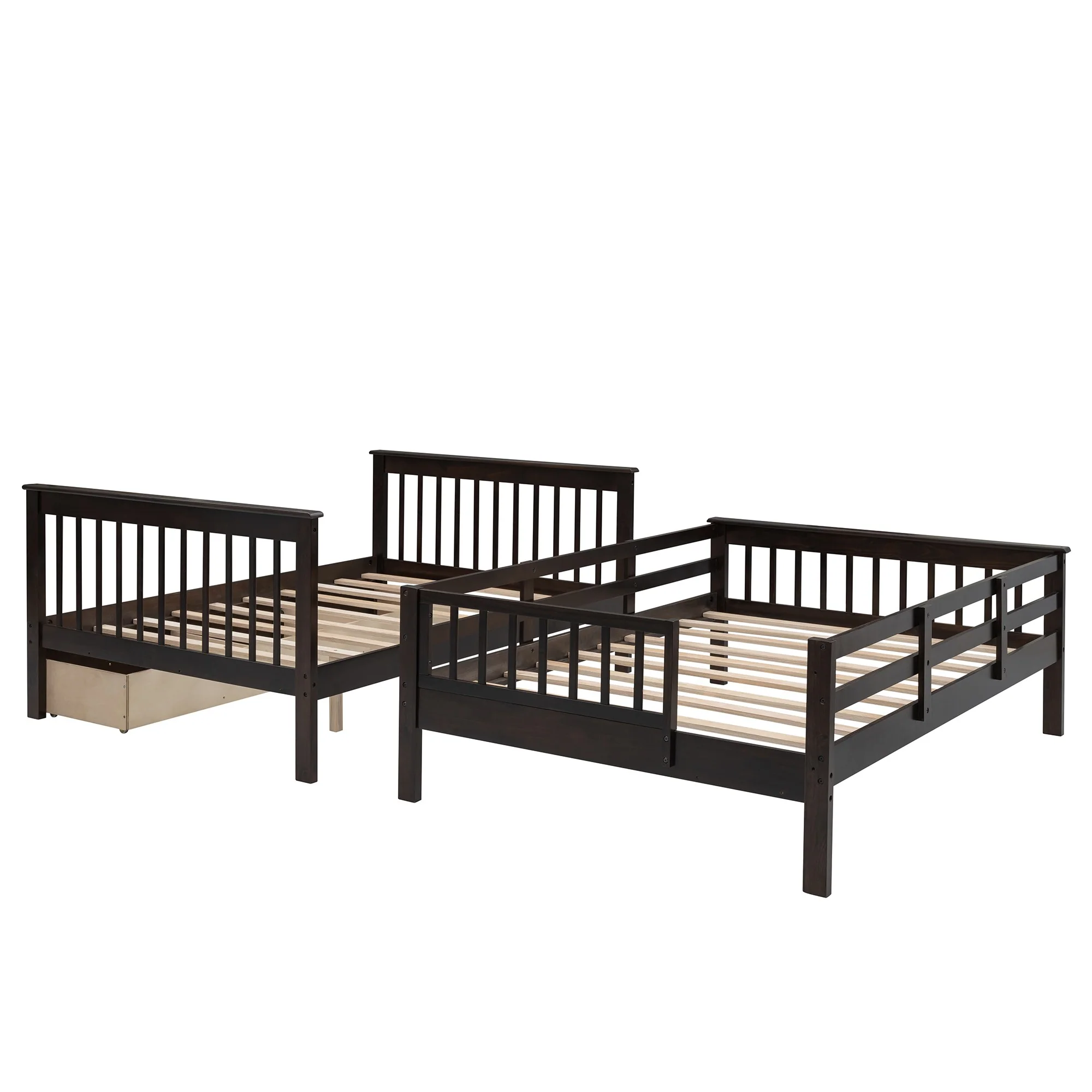 White Double Full Size Stairway Bunk Bed With Drawer By Homeroots - Image 18