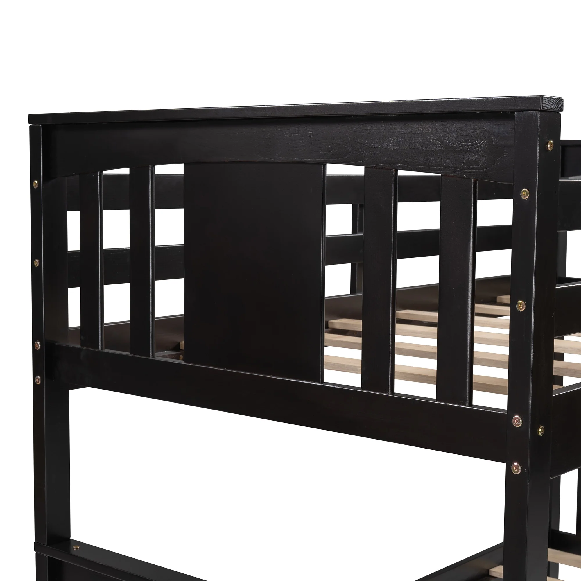 White Double Twin Size Ladder Bunk Bed With Drawers By Homeroots - Image 27