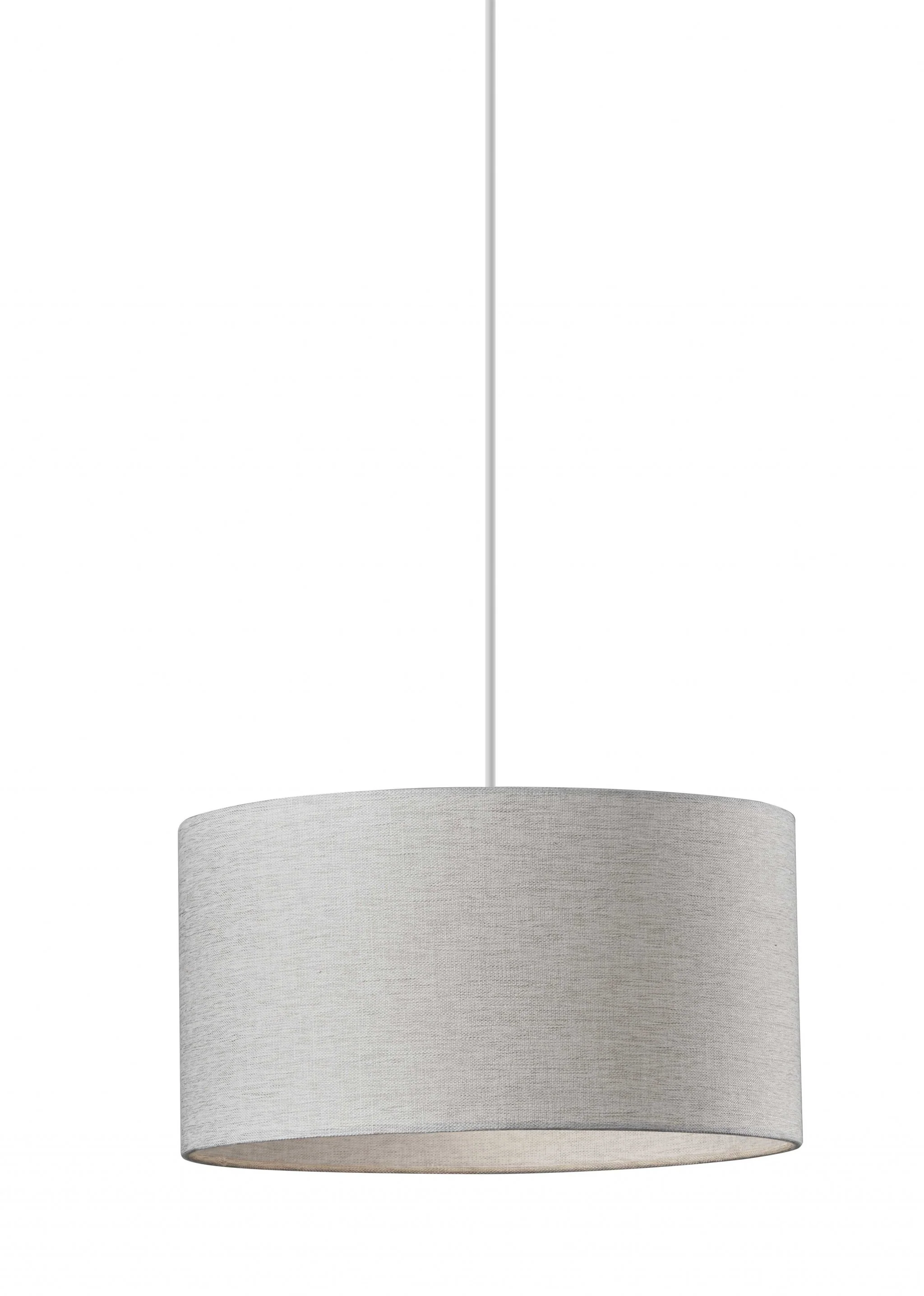 White Fabric Sleek Drum Pendant Lamp - Image 2
