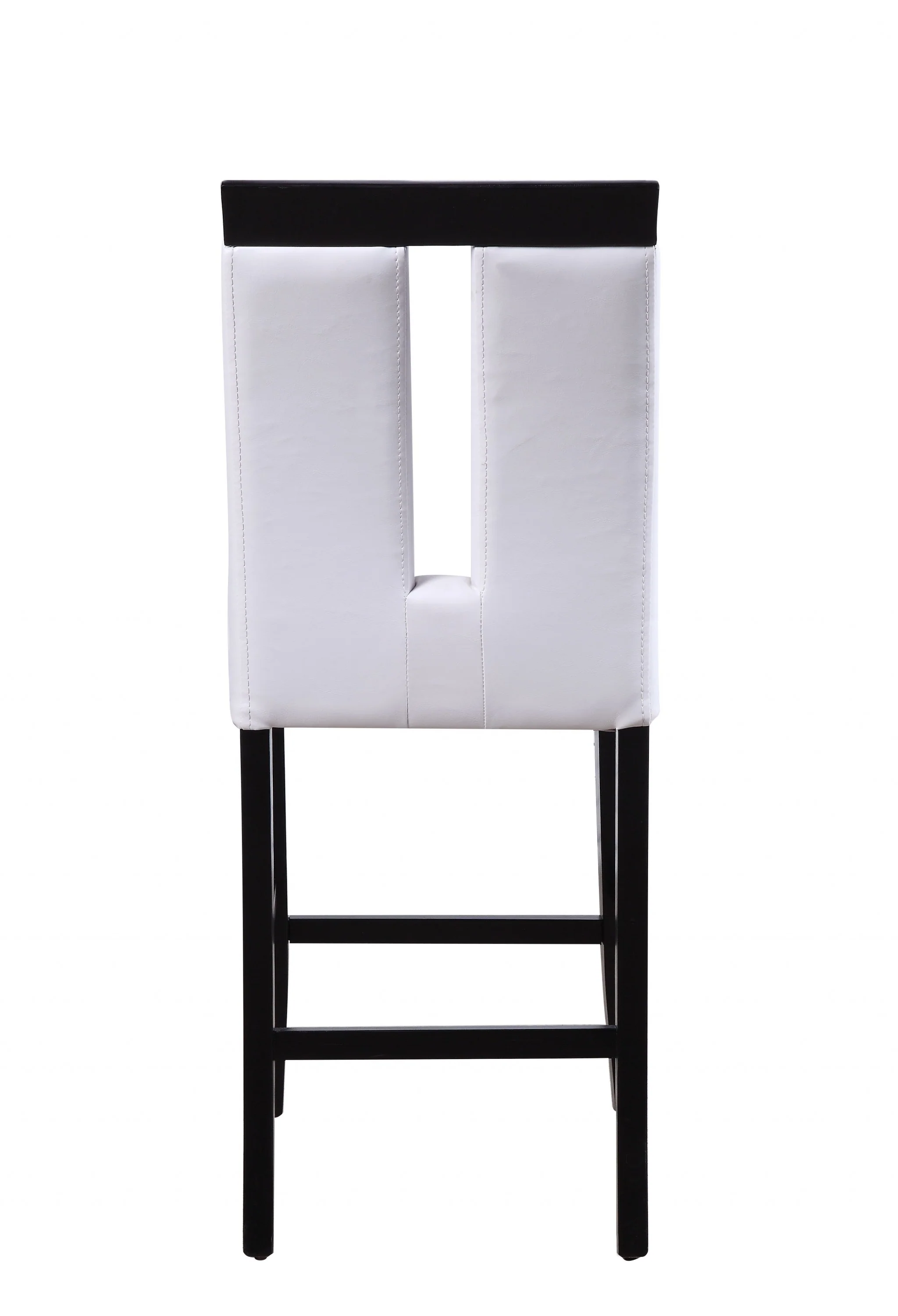 White Fau Leather Upholstered Seat And Black Wood Counter Height Chair Set Of 2 By Homeroots - Image 2