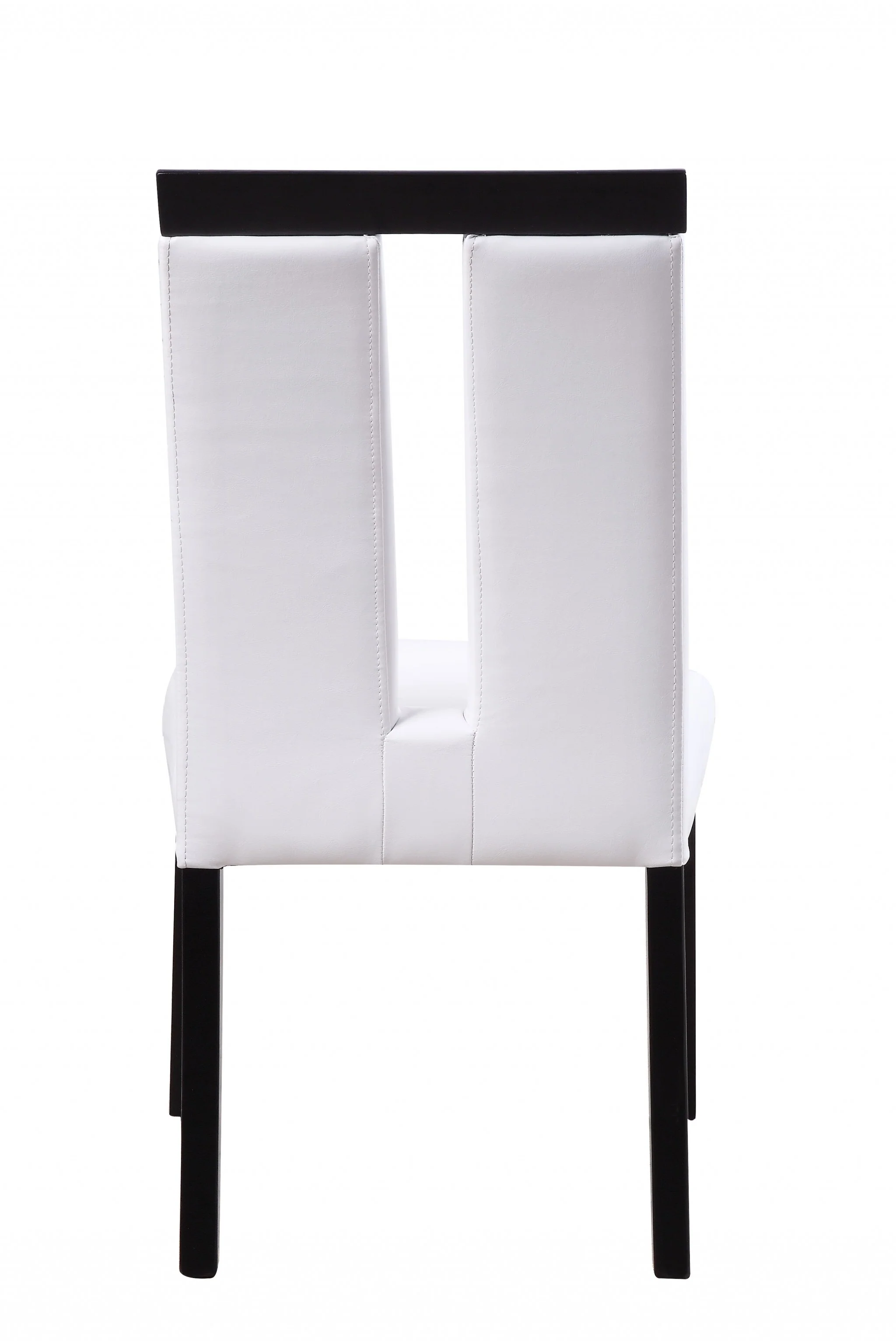 White Fau Leather Upholstered Seat And Black Wood Side Chair By Homeroots - Image 2