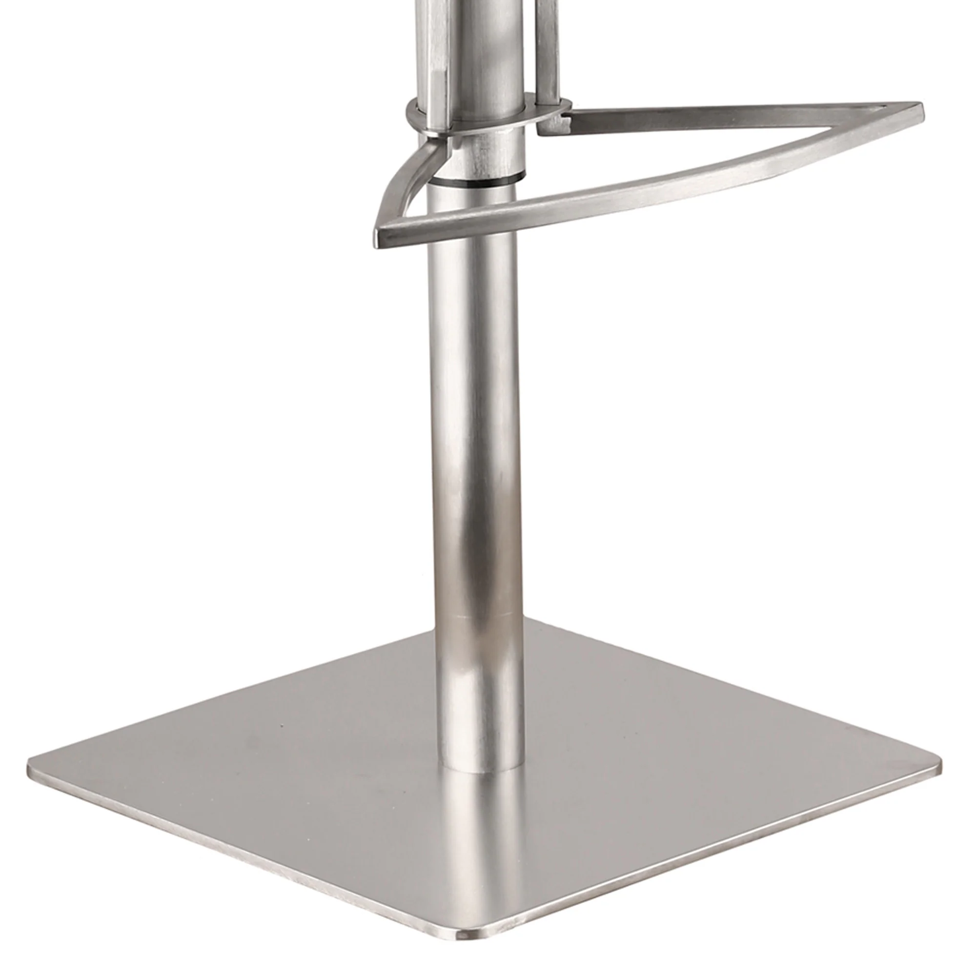 White Faux Leather Armless Swivel Bar Stool with Brushed Stainless Steel Base By Homeroots - Image 4