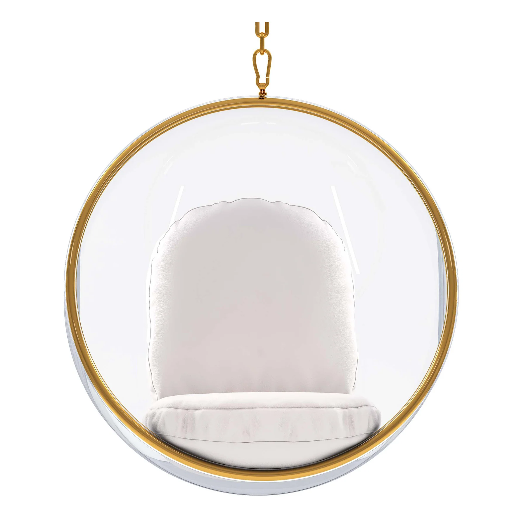 White Faux Leather Balloon Chair By Homeroots - Image 2