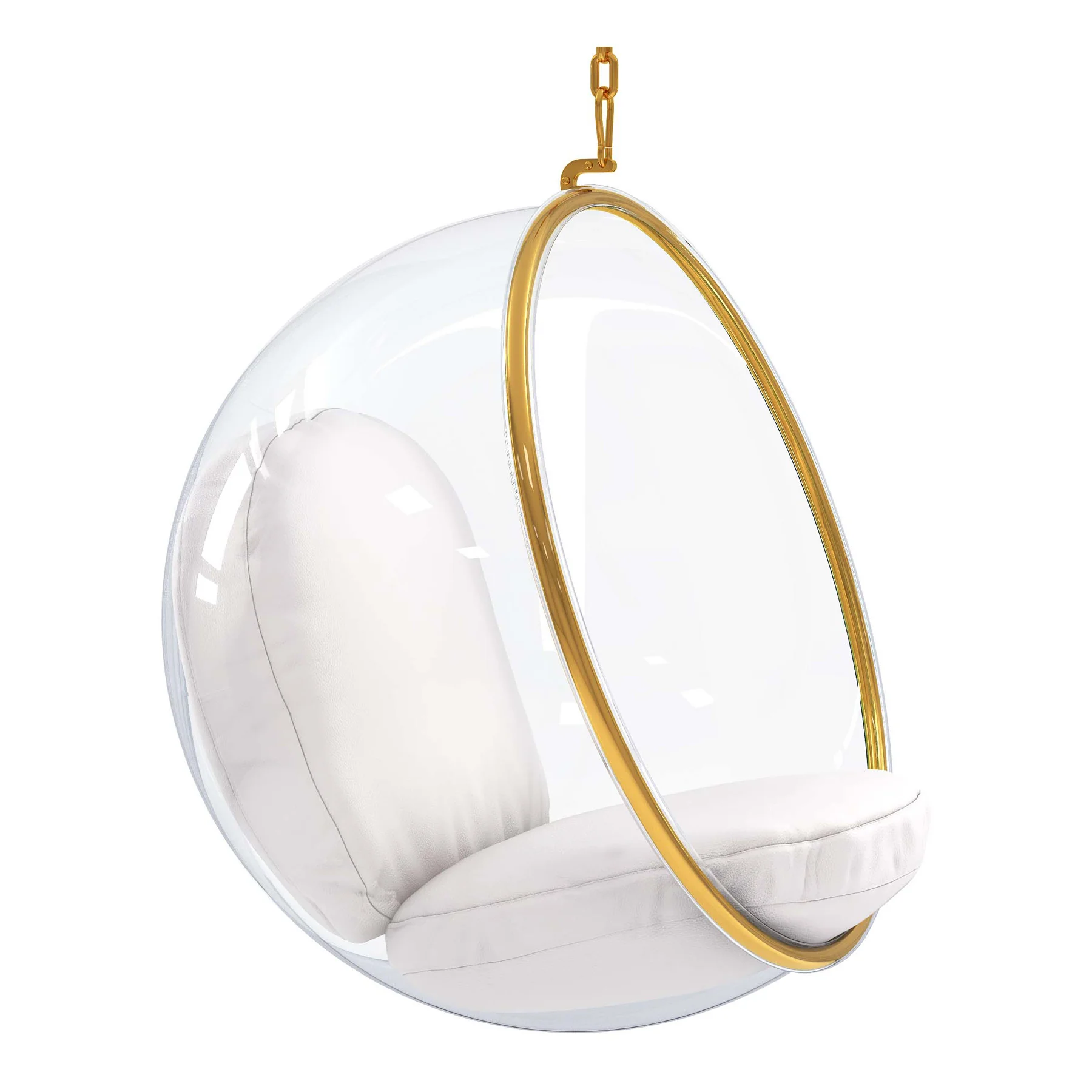 White Faux Leather Balloon Chair By Homeroots - Image 3