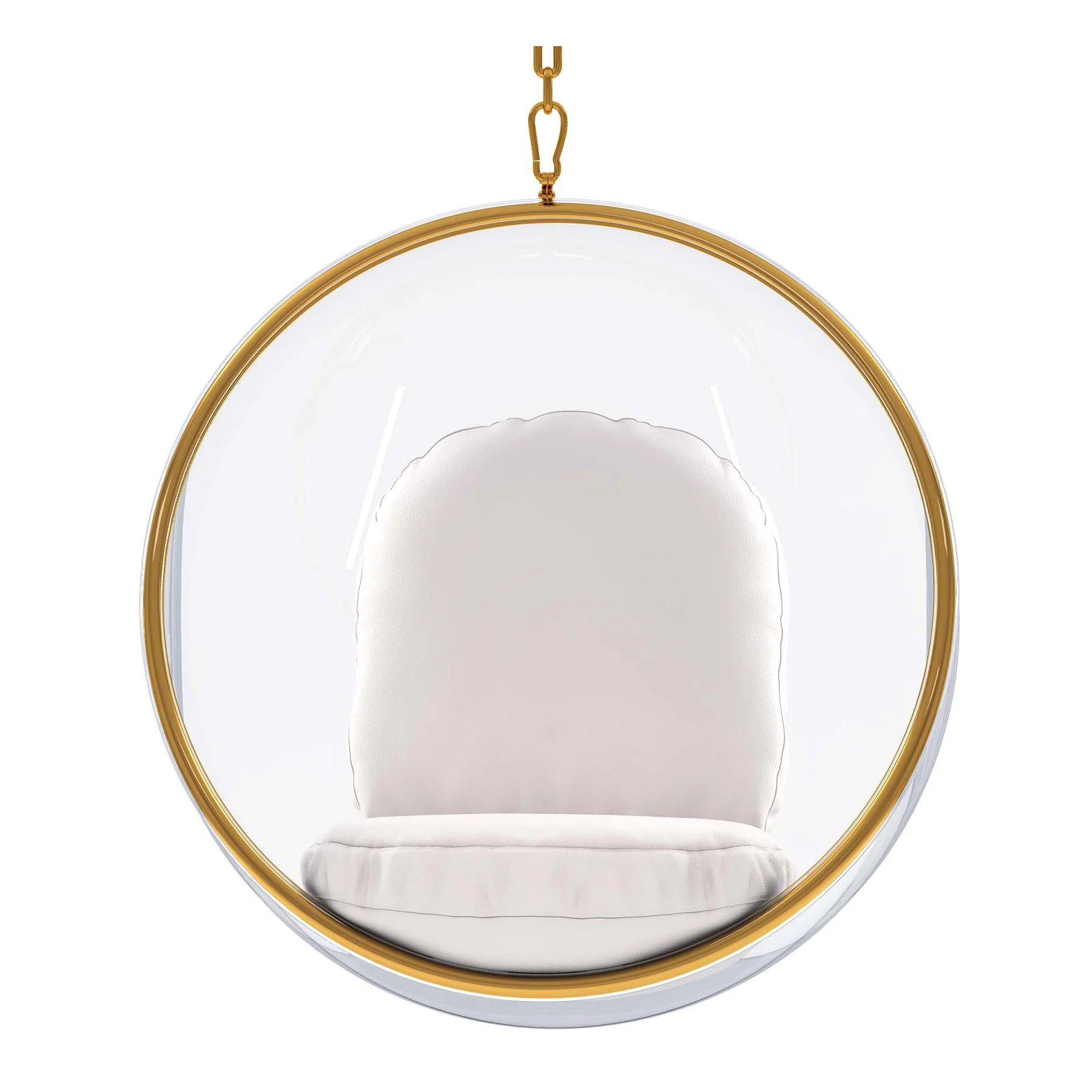 White Faux Leather Balloon Chair By Homeroots - Image 5