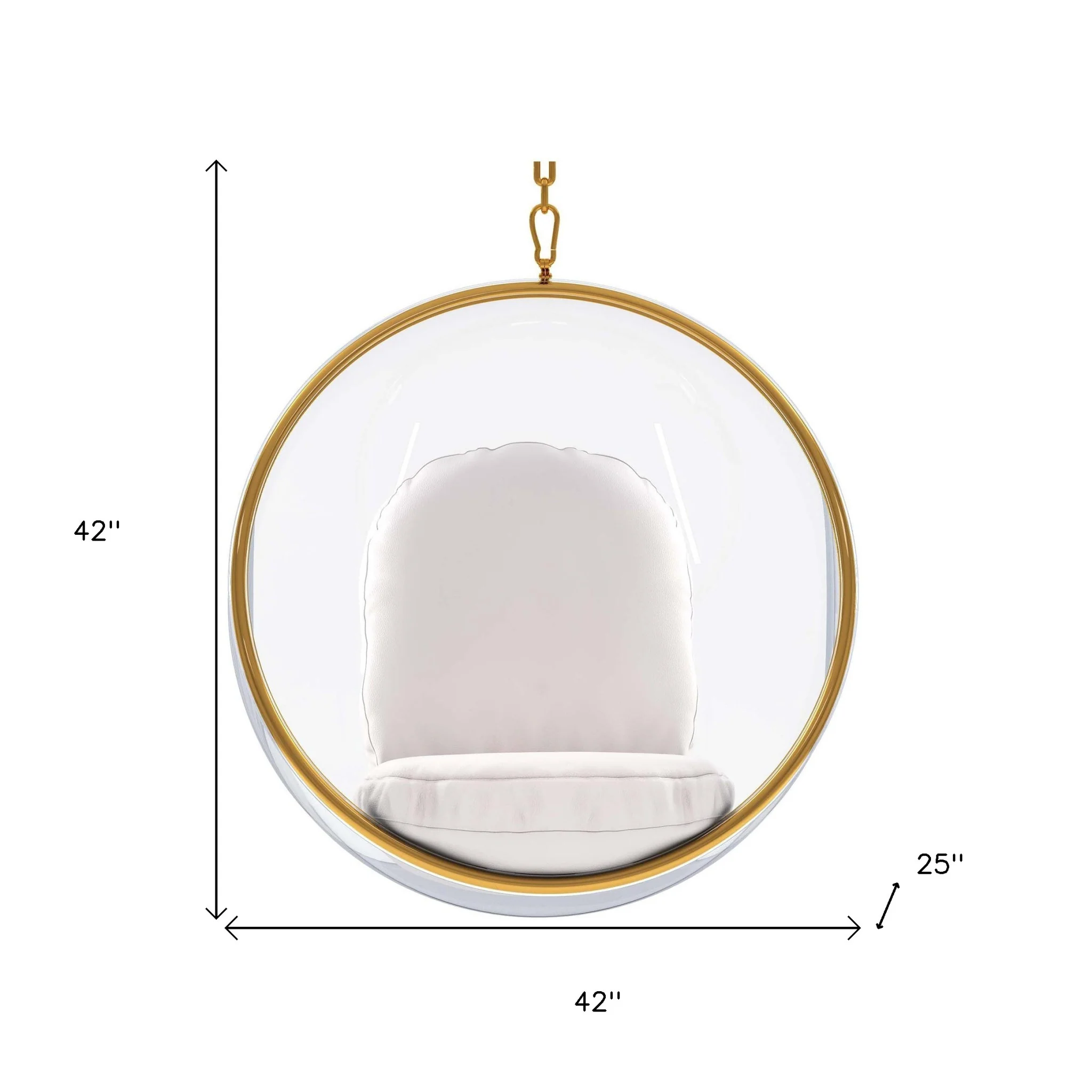 White Faux Leather Balloon Chair By Homeroots - Image 6