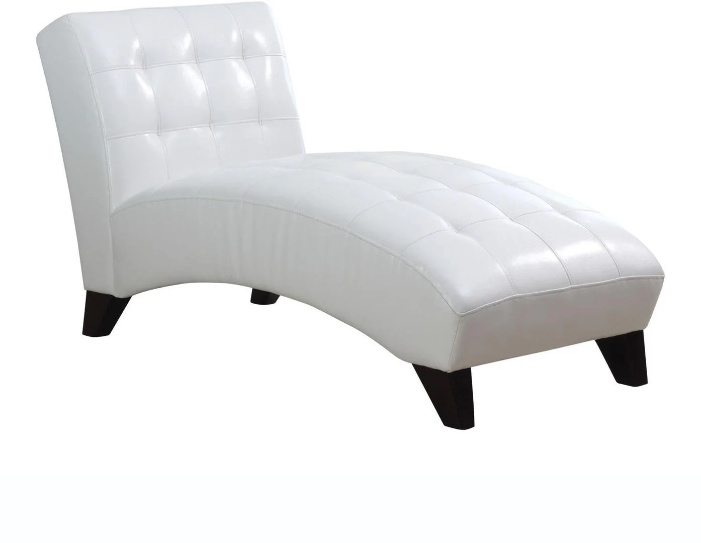 White Faux Leather Chaise Lounge Chair By Homeroots - Image 2