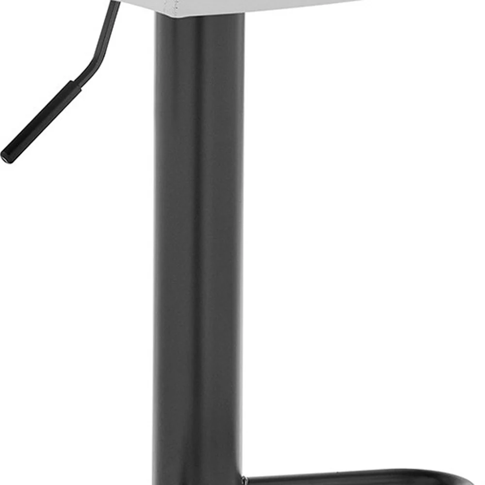 White Faux Leather Swivel Adjustable Bar Stool By Homeroots - Image 3