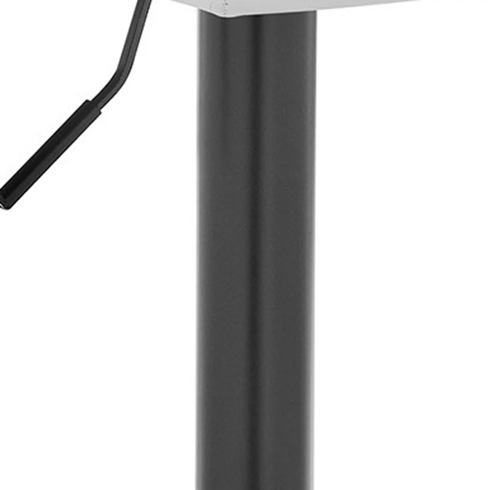 White Faux Leather Swivel Adjustable Bar Stool By Homeroots - Image 4
