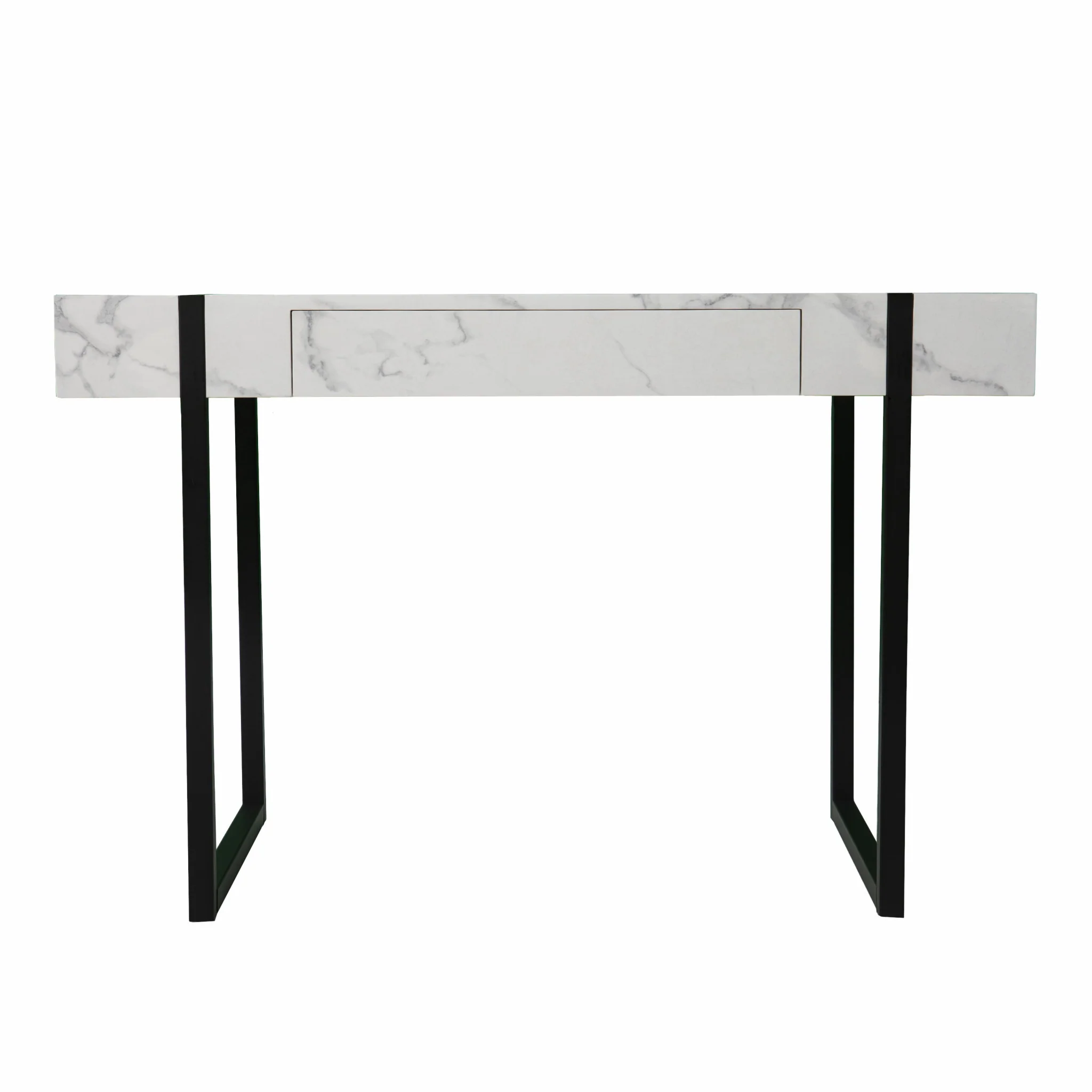 White Faux Marble Topped Desk By Homeroots - Image 4