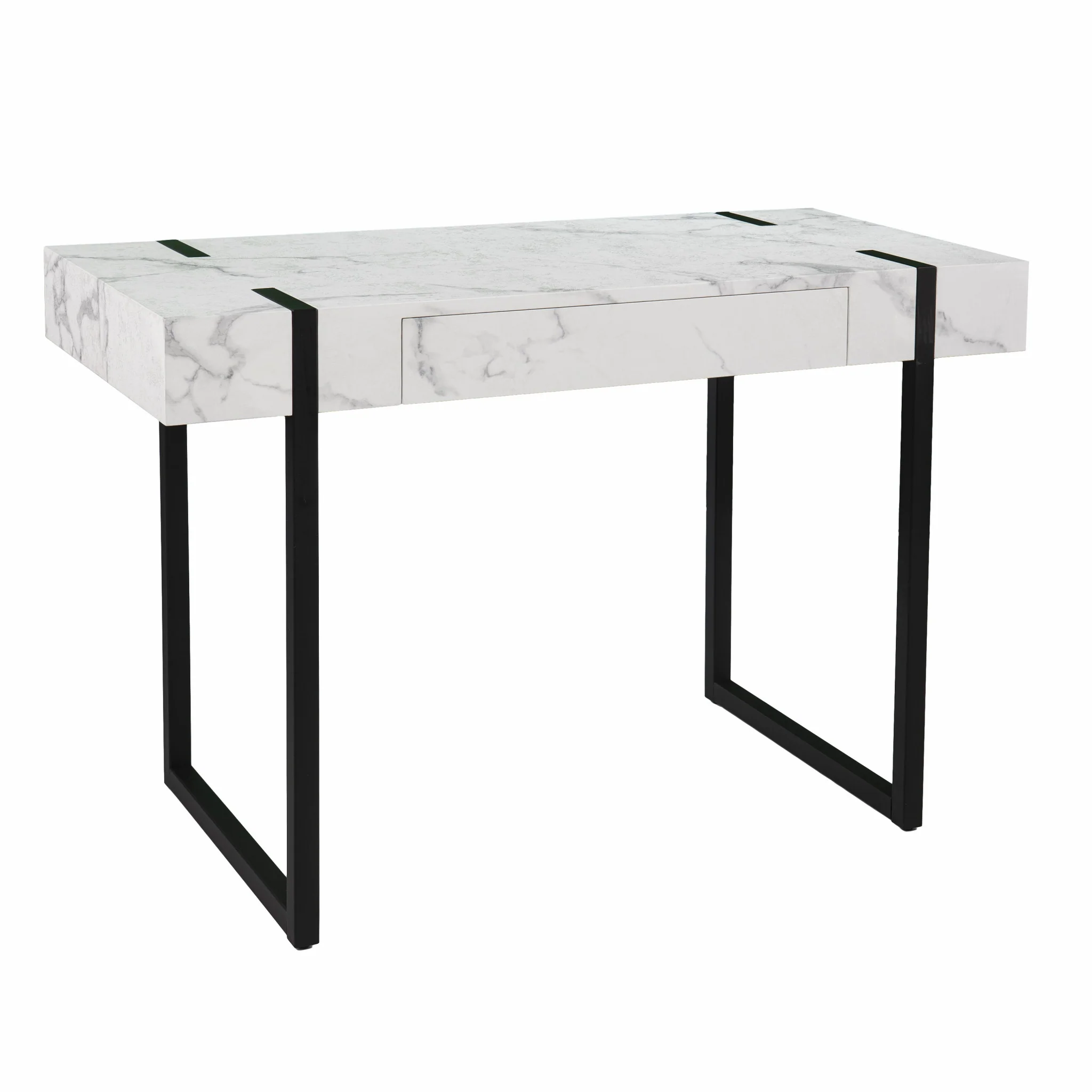 White Faux Marble Topped Desk By Homeroots - Image 5