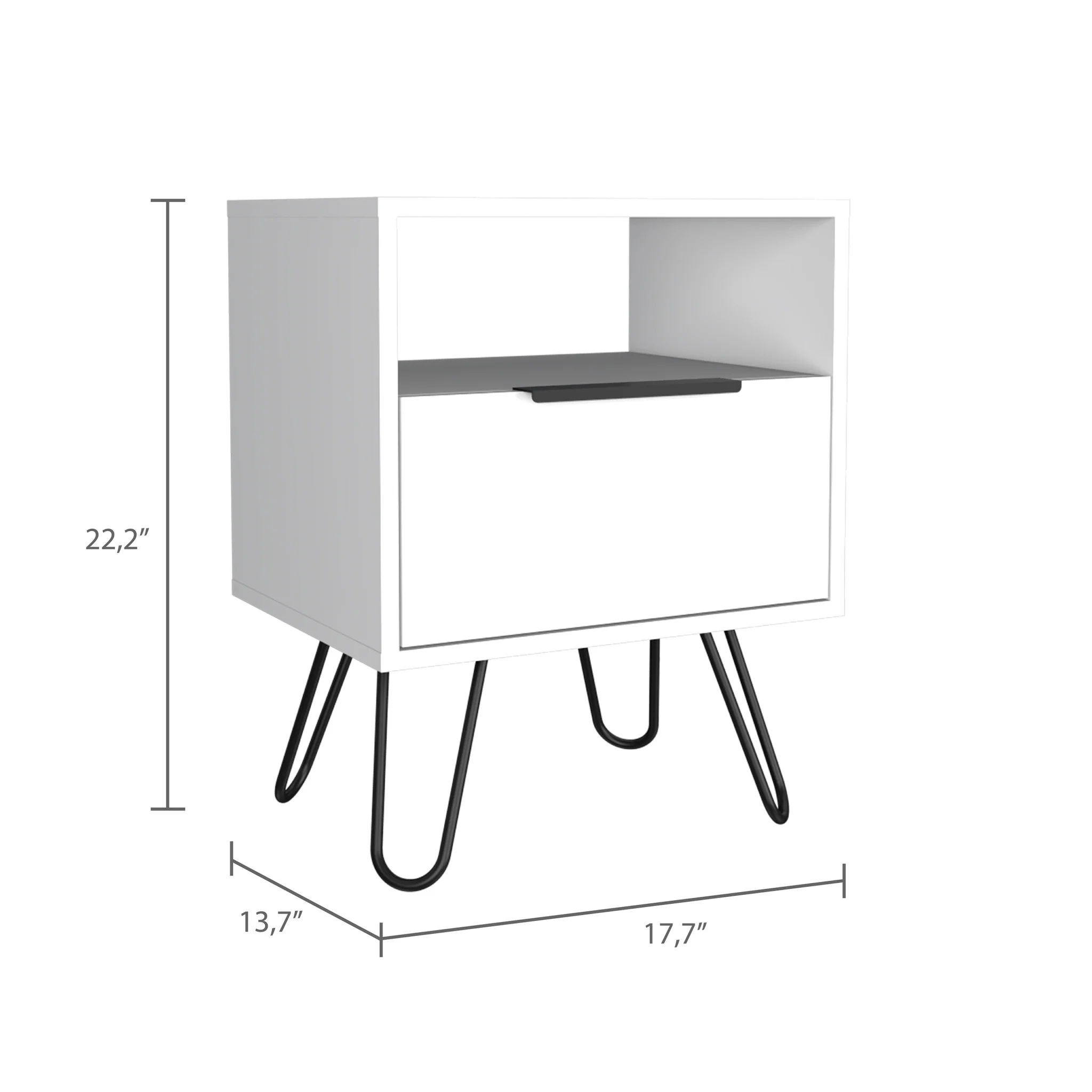 White Faux Wood Nightstand With Storage By Homeroots - Image 5