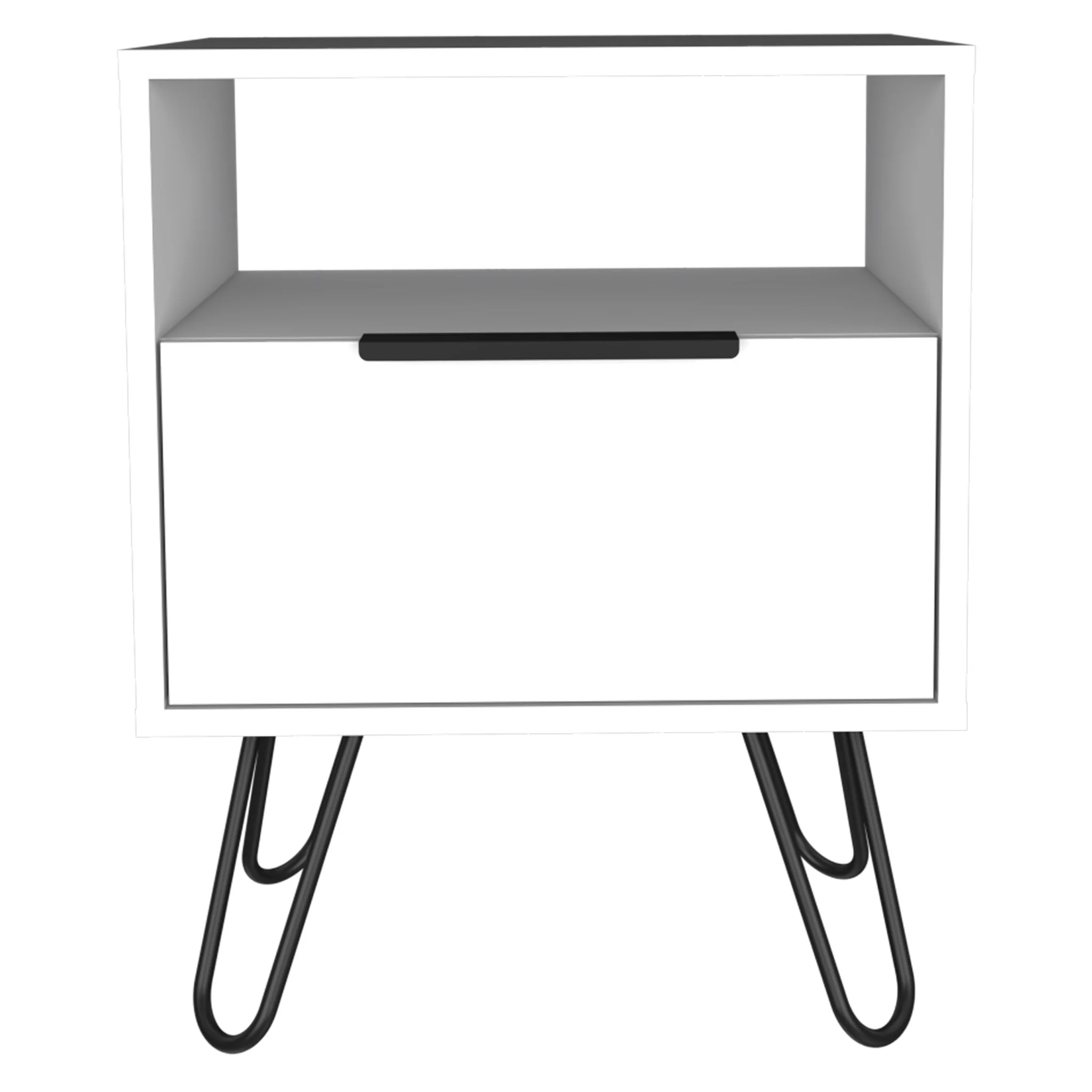 White Faux Wood Nightstand With Storage By Homeroots - Image 7