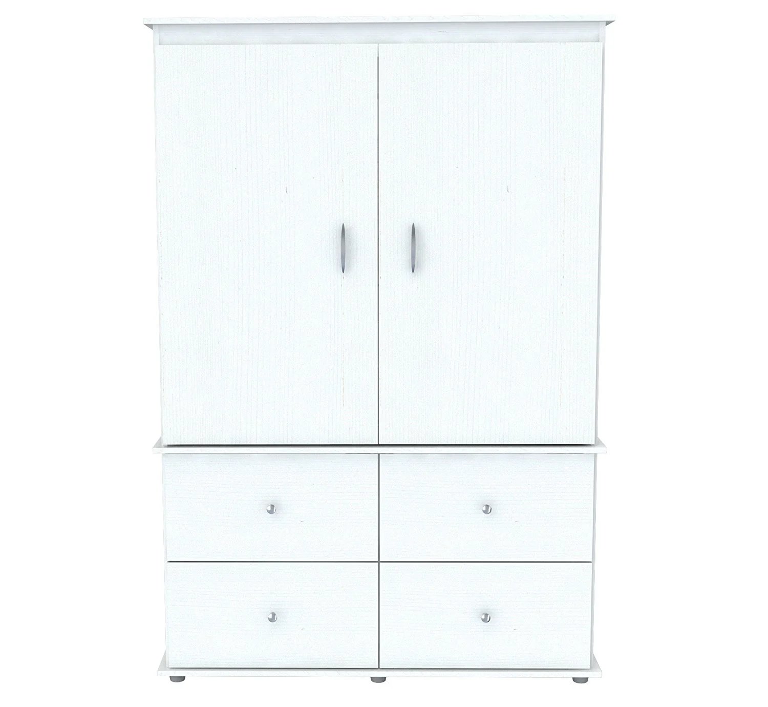 White Finish Wood Four Drawer Armoire Dresser By Homeroots - Image 3