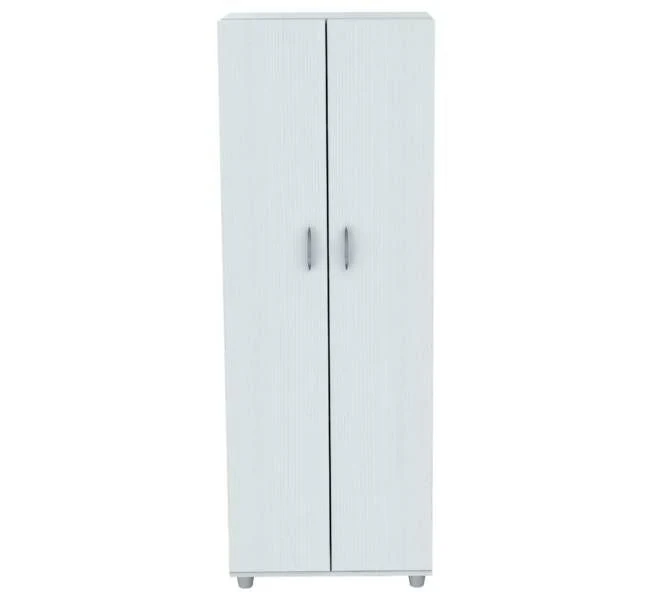 White Finish Wood Storage Cabinet With Two Doors By Homeroots - Image 2