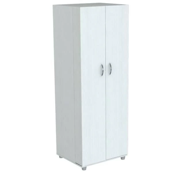 White Finish Wood Storage Cabinet With Two Doors By Homeroots - Image 4