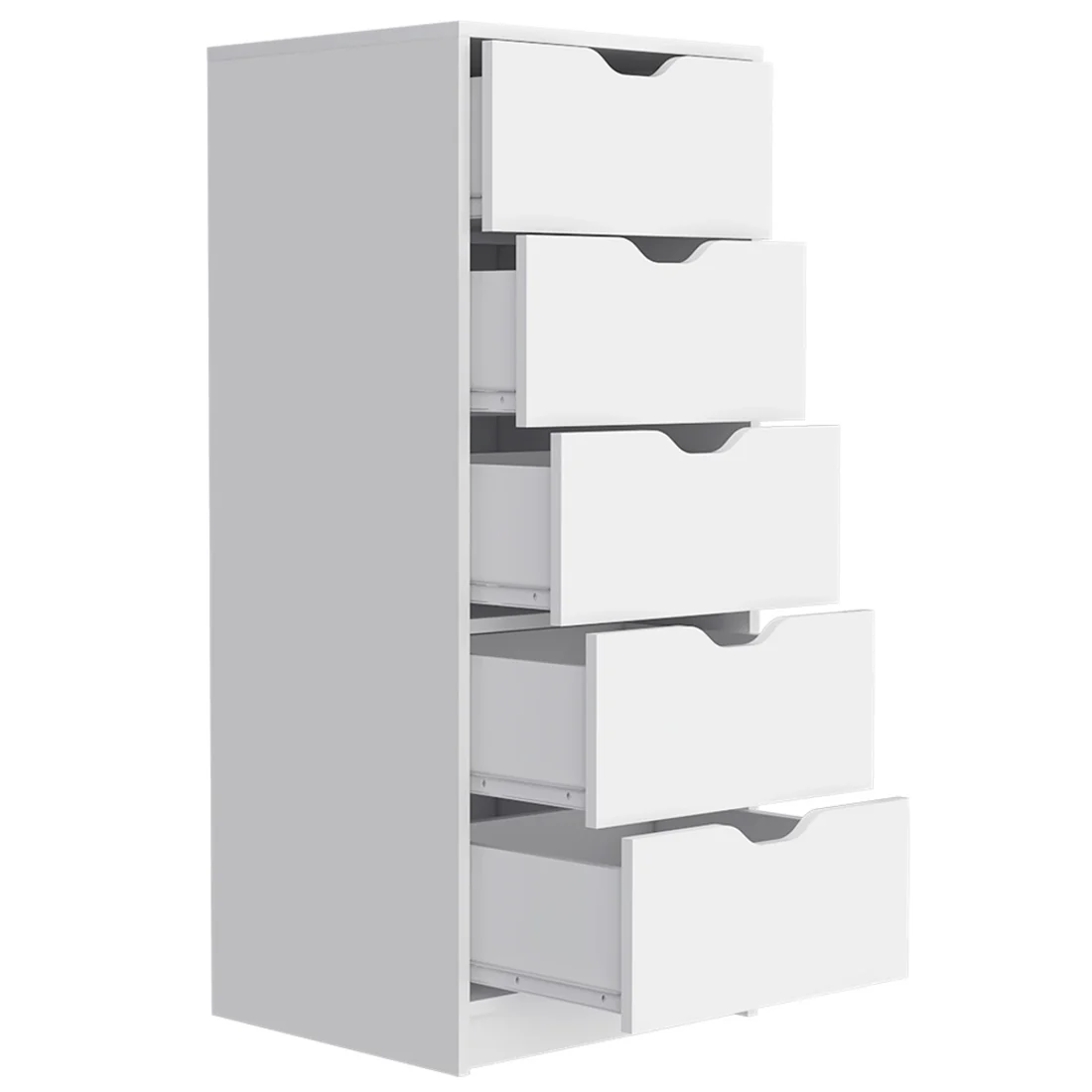 White Five Drawer Standard Chest By Homeroots - Image 3