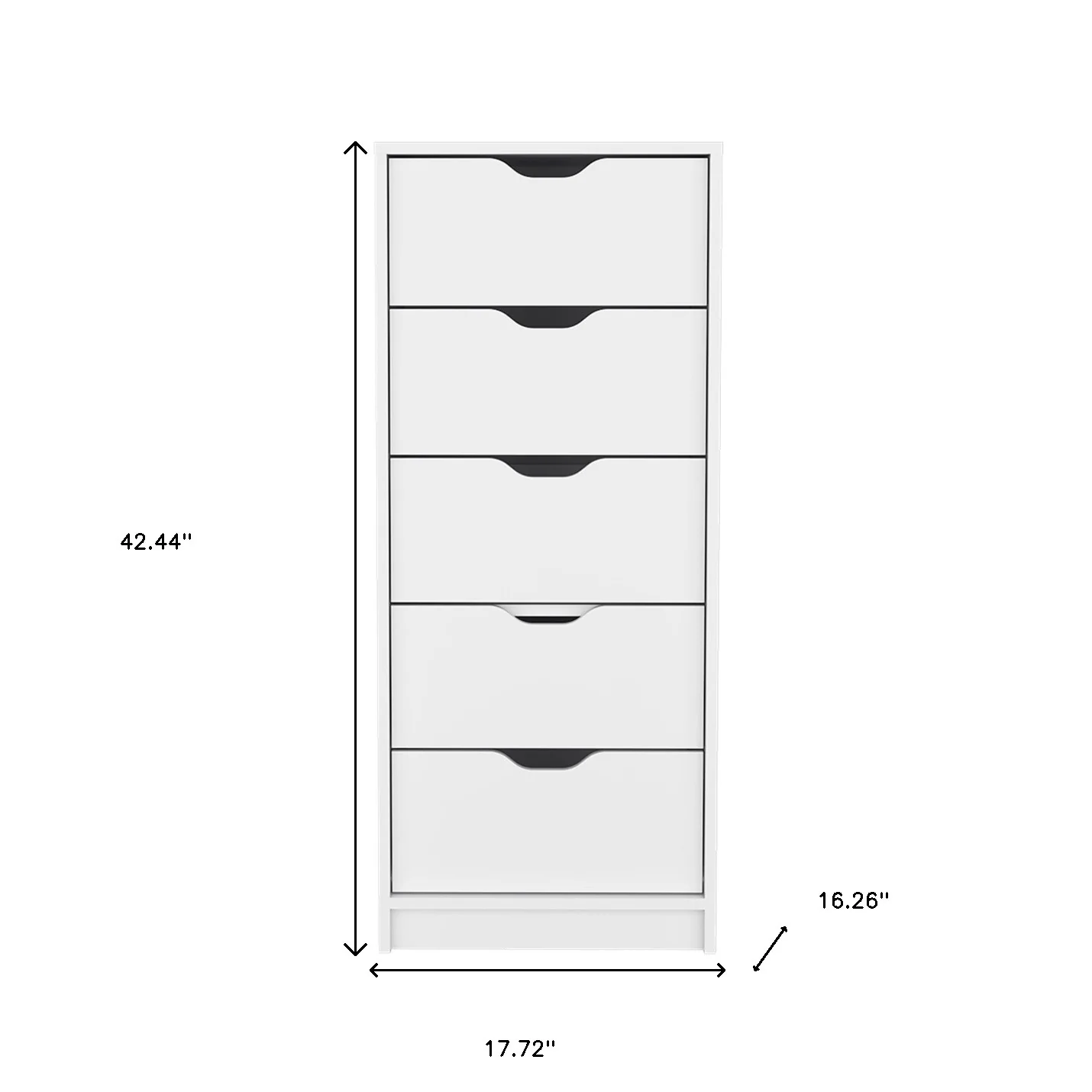 White Five Drawer Standard Chest By Homeroots - Image 8