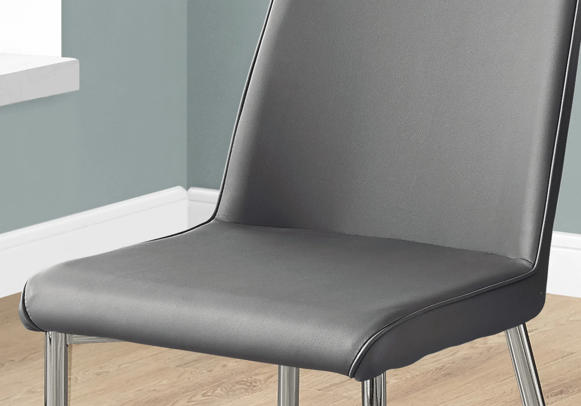 White Foam Metal Leather Look Dining Chairs 2Pcs By Homeroots - 332575 - Image 10