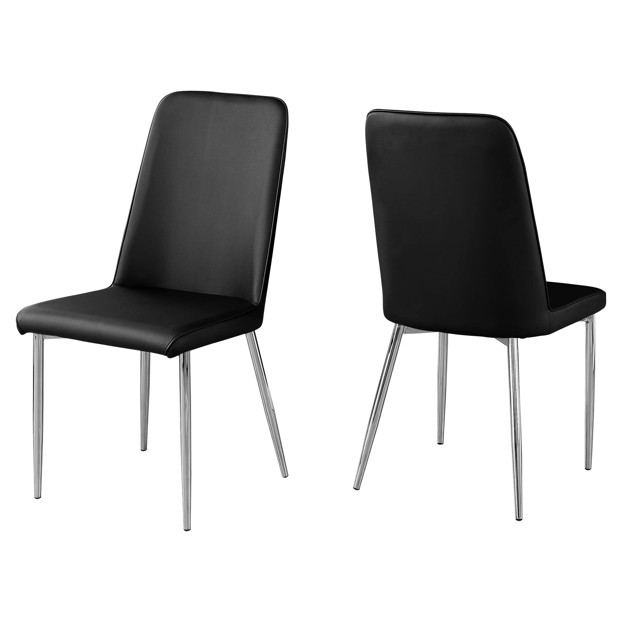 White Foam Metal Leather Look Dining Chairs 2Pcs By Homeroots - 332575 - Image 5