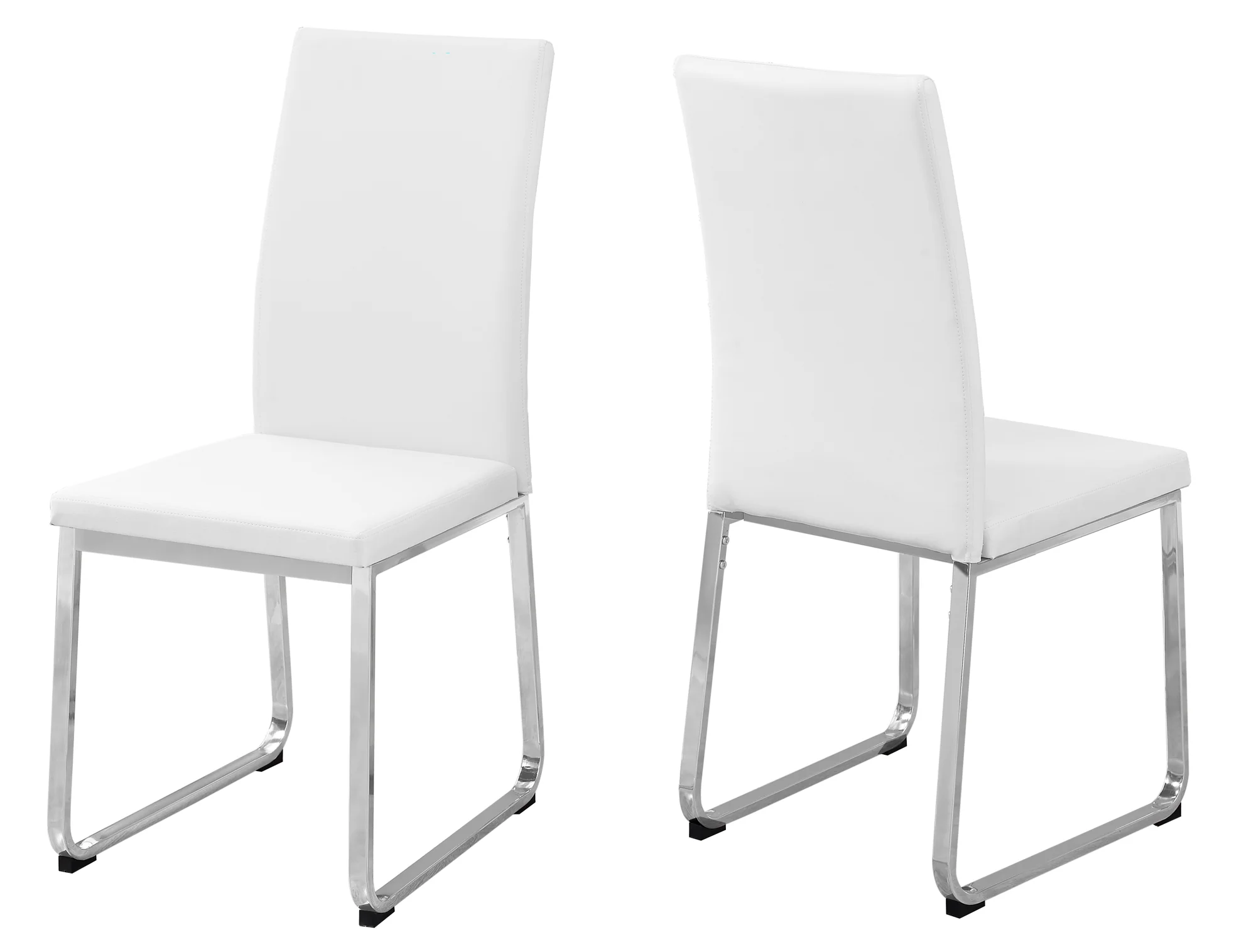 White Foam Metal Leather Look Dining Chairs 2Pcs By Homeroots - 332610 - Image 2