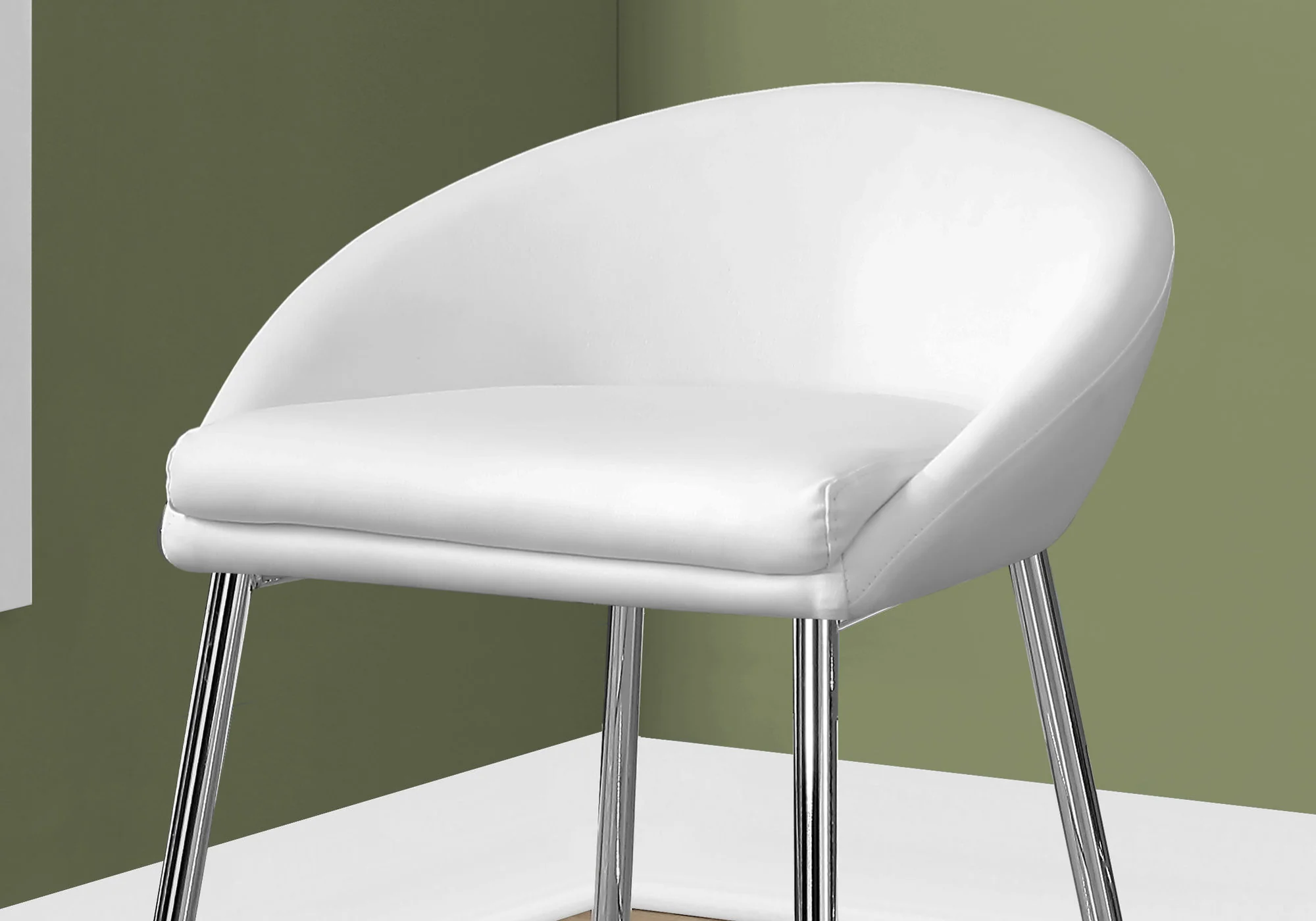 White Foam Metal Leatherlook Barstool 2Pcs By Homeroots - Image 3