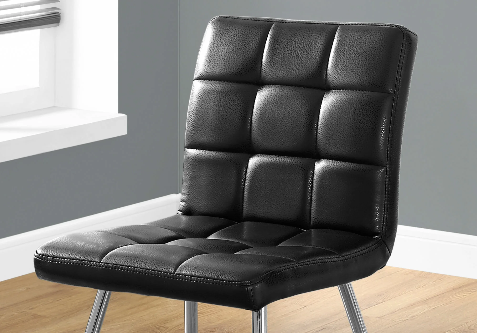 White Foam Metal Polyurethane Leather Look Dining Chairs 2Pcs By Homeroots - Image 10