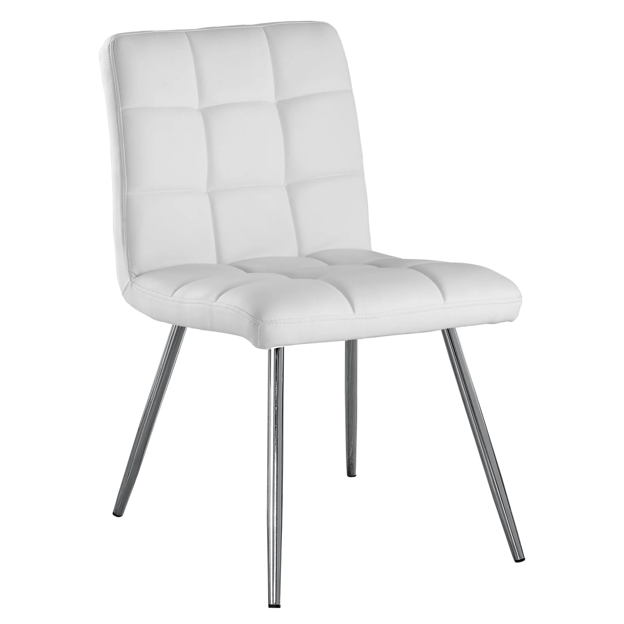 White Foam Metal Polyurethane Leather Look Dining Chairs 2Pcs By Homeroots - Image 2