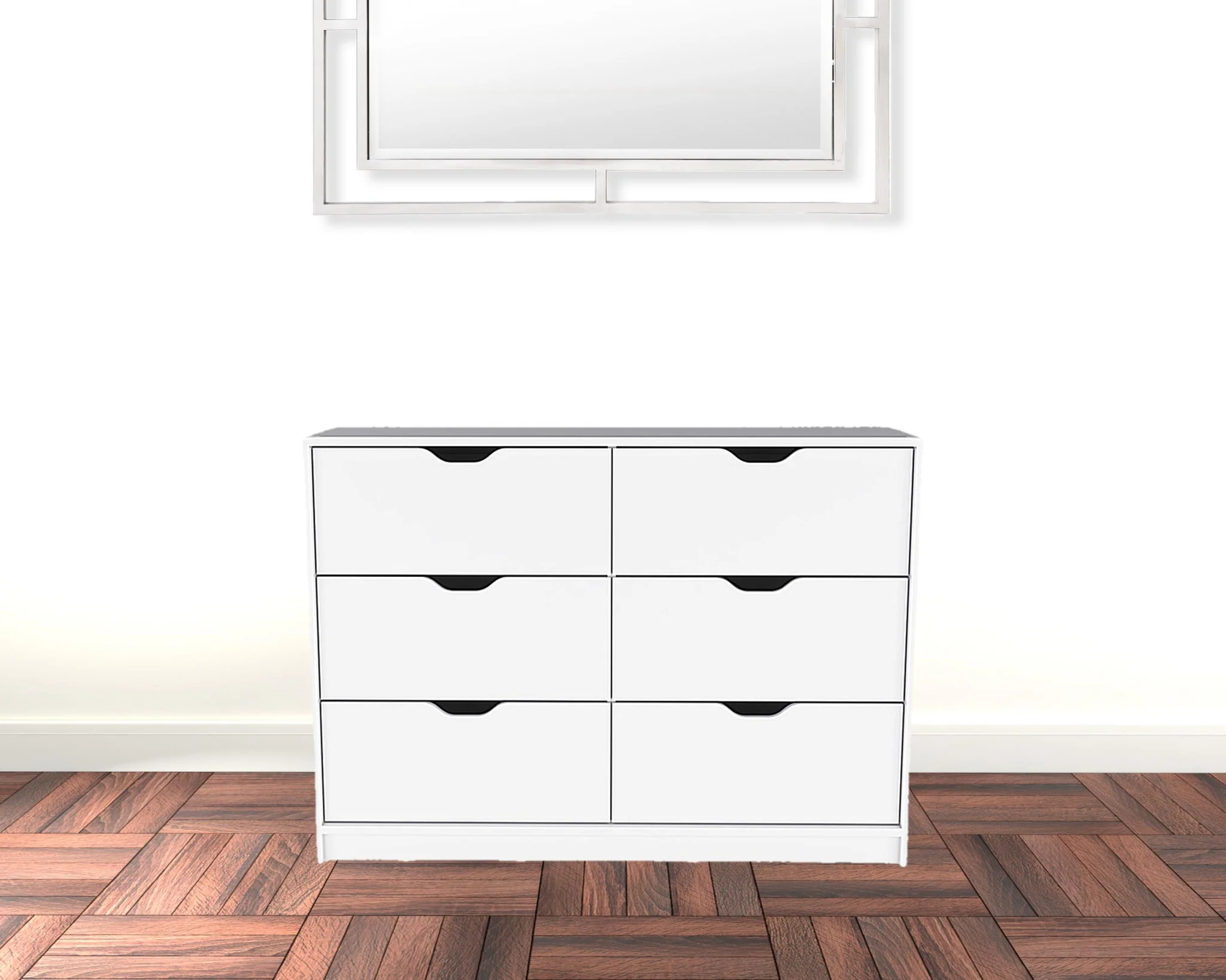 White Four Drawer Dresser By Homeroots - Image 2